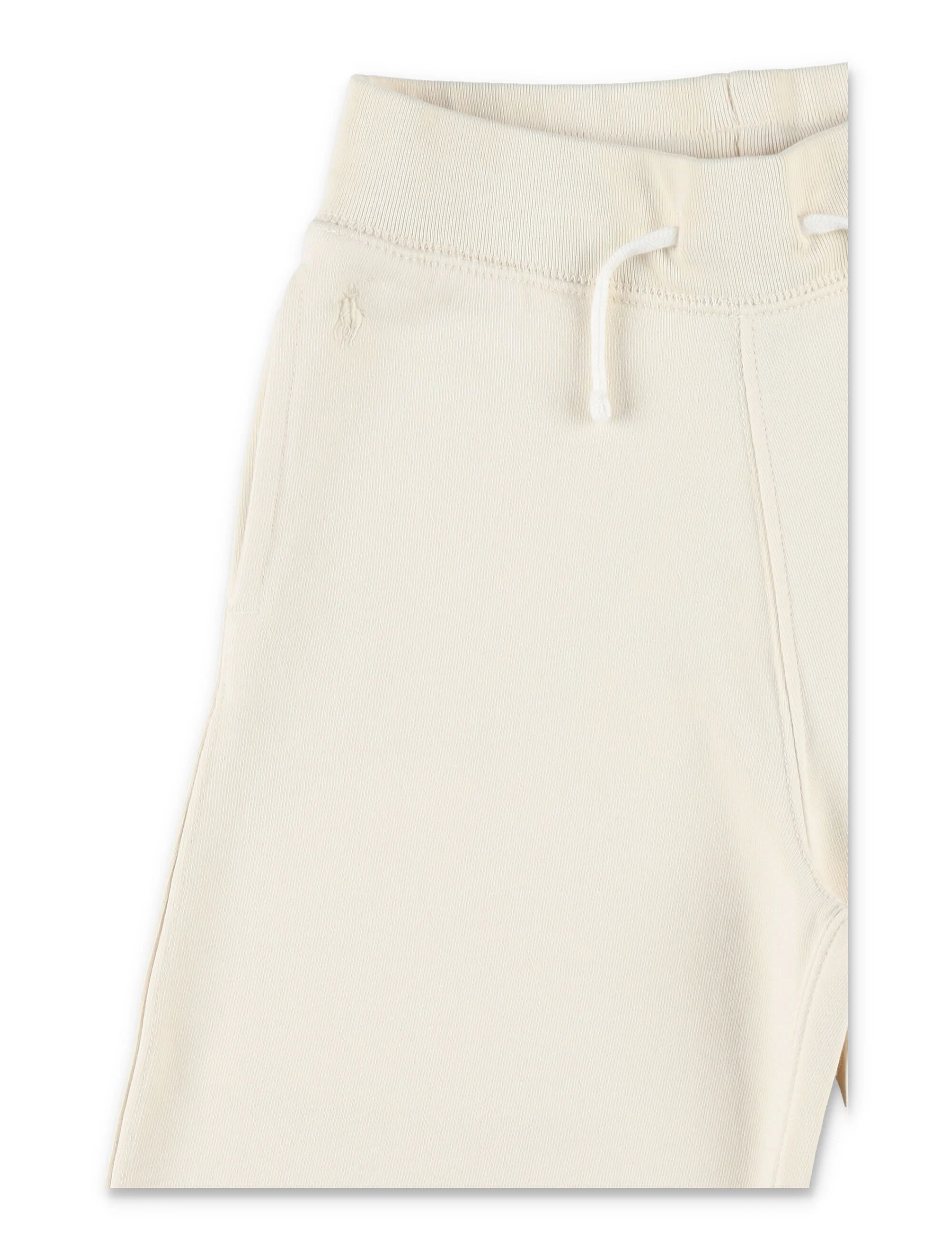 Calças de Moletom com Pernas Largas para Meninas Polo Ralph Lauren, Cor Creme, de Algodão