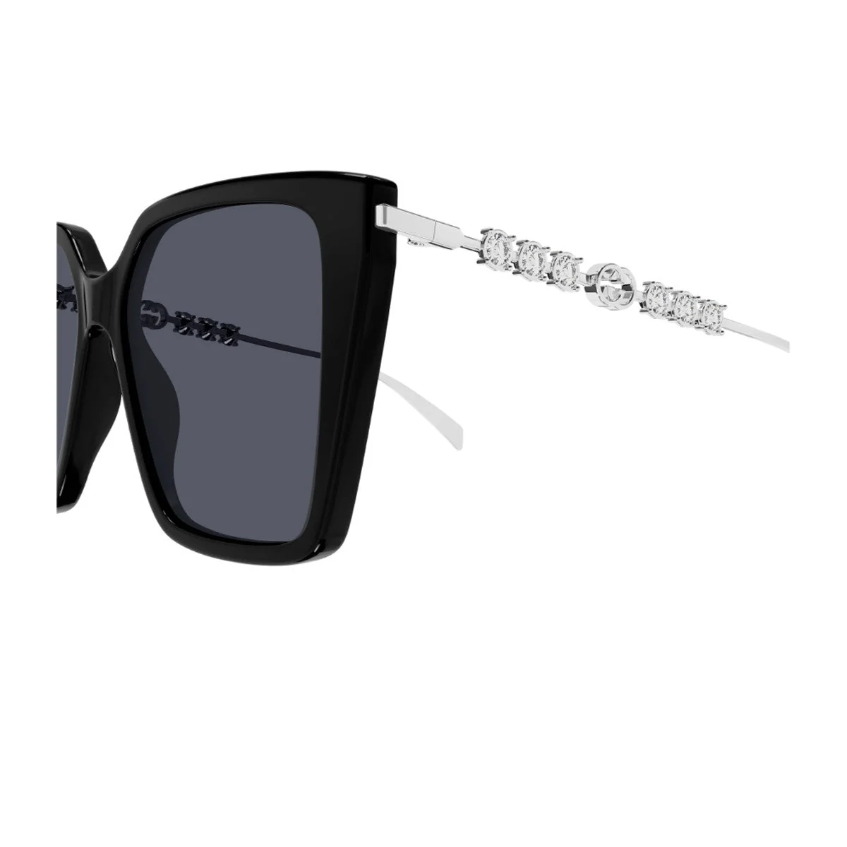 Óculos de Sol Gucci Gg1967s Linea Emblem Preto Acetato/metallo