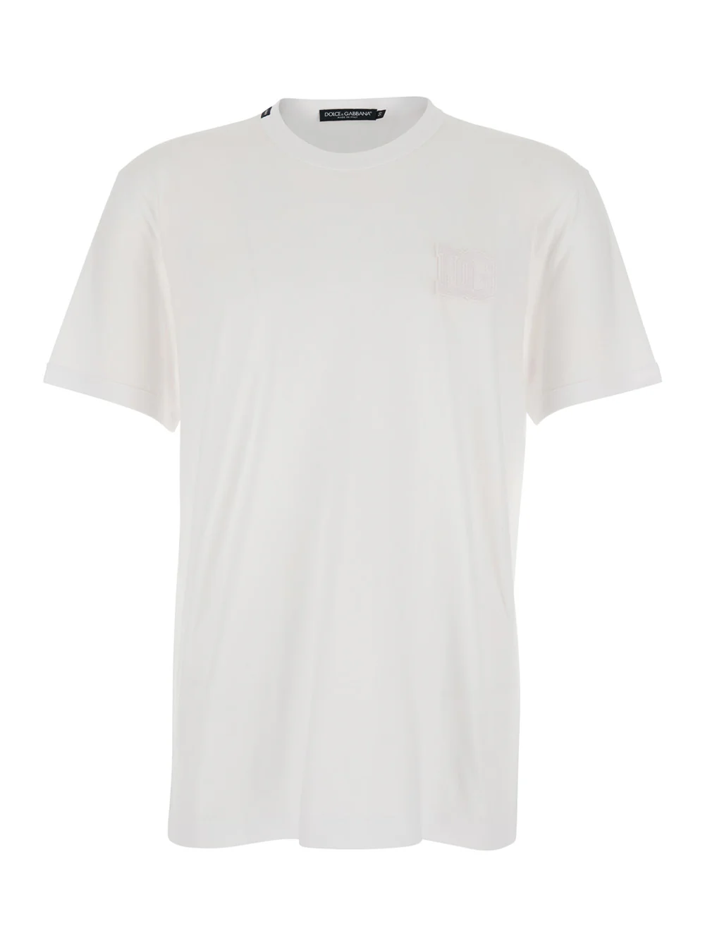 Camiseta Branca Dolce & Gabbana com Logotipo DG em Algodão para Homens Camisetas e Camisolas Polo Camiseta Branca Dolce & Gabbana com Logotipo DG em Algodão para Homens Camisetas e Camisolas Polo