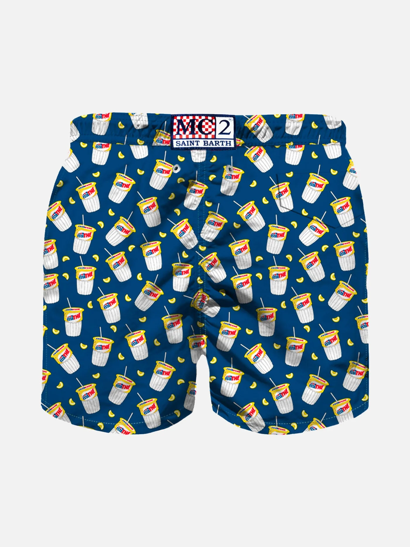 Bermudas de Banho para Menino Mc2 Saint Barth com Estampado Estathé | Bermudas de Banho Azuis Edição Especial Estathé®