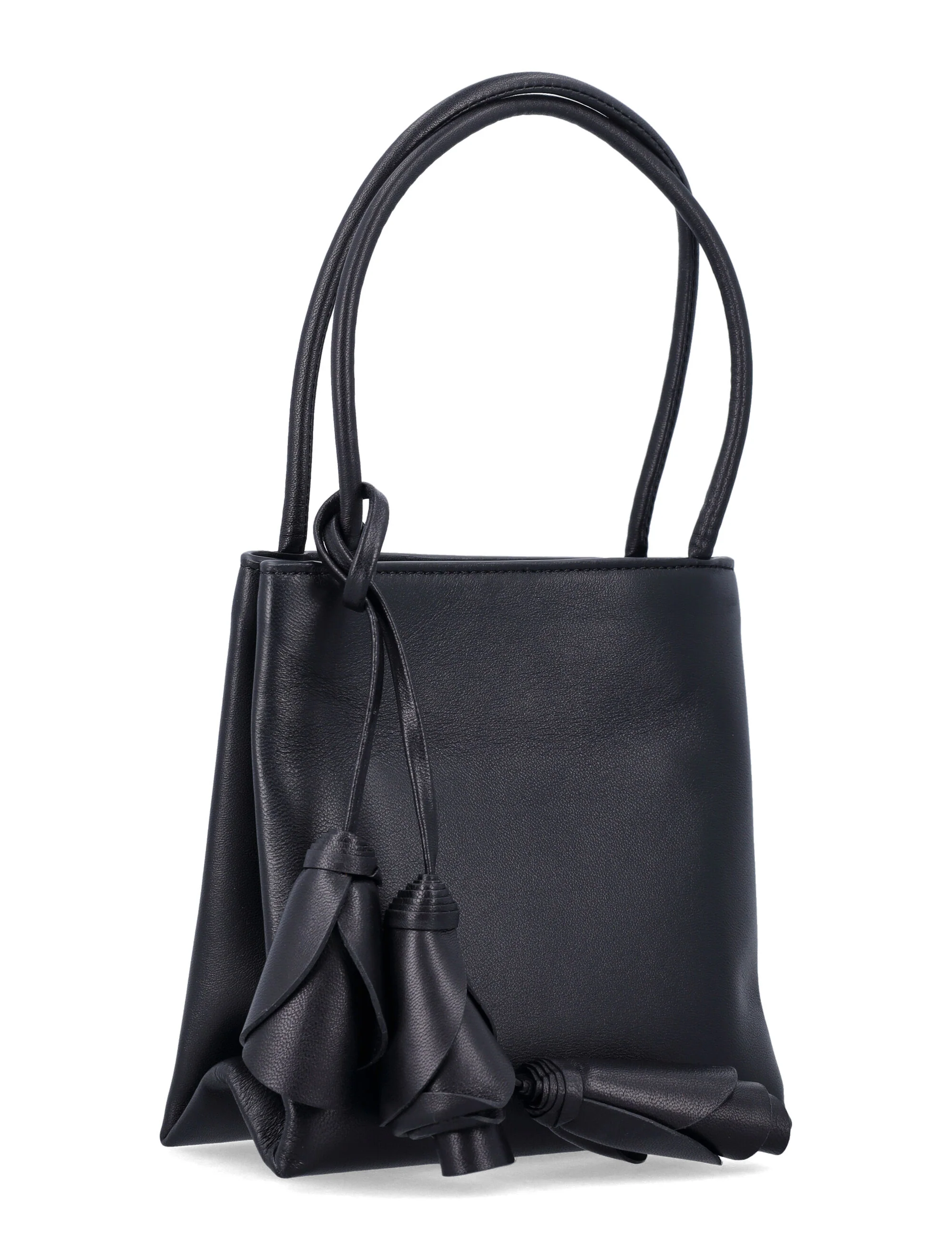 Bolsa Julia de Couro Preto Magda Butrym Forro de Cordeiro