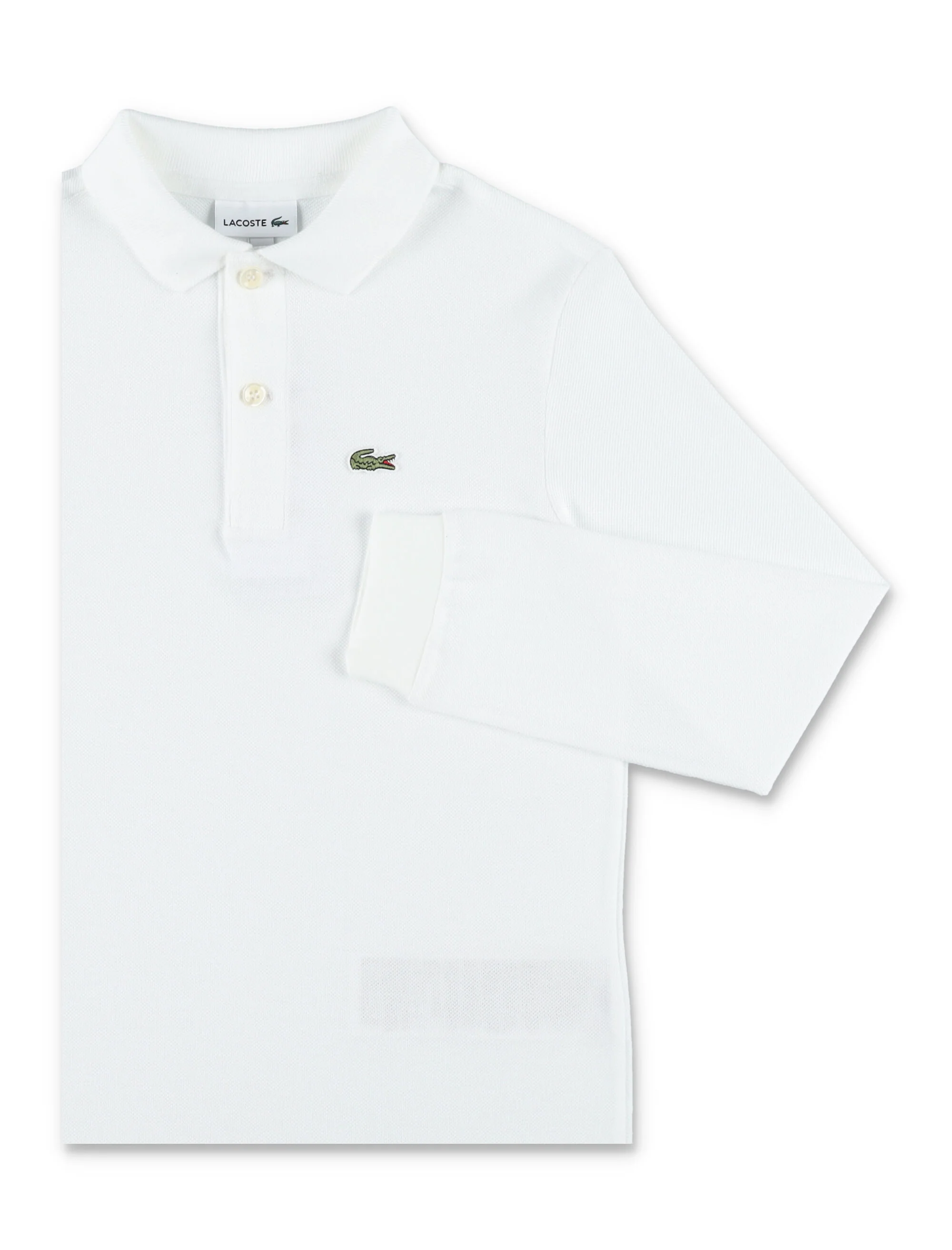 Camiseta de Algodão Branca de Manga Comprida Lacoste Boys Petit Piqué