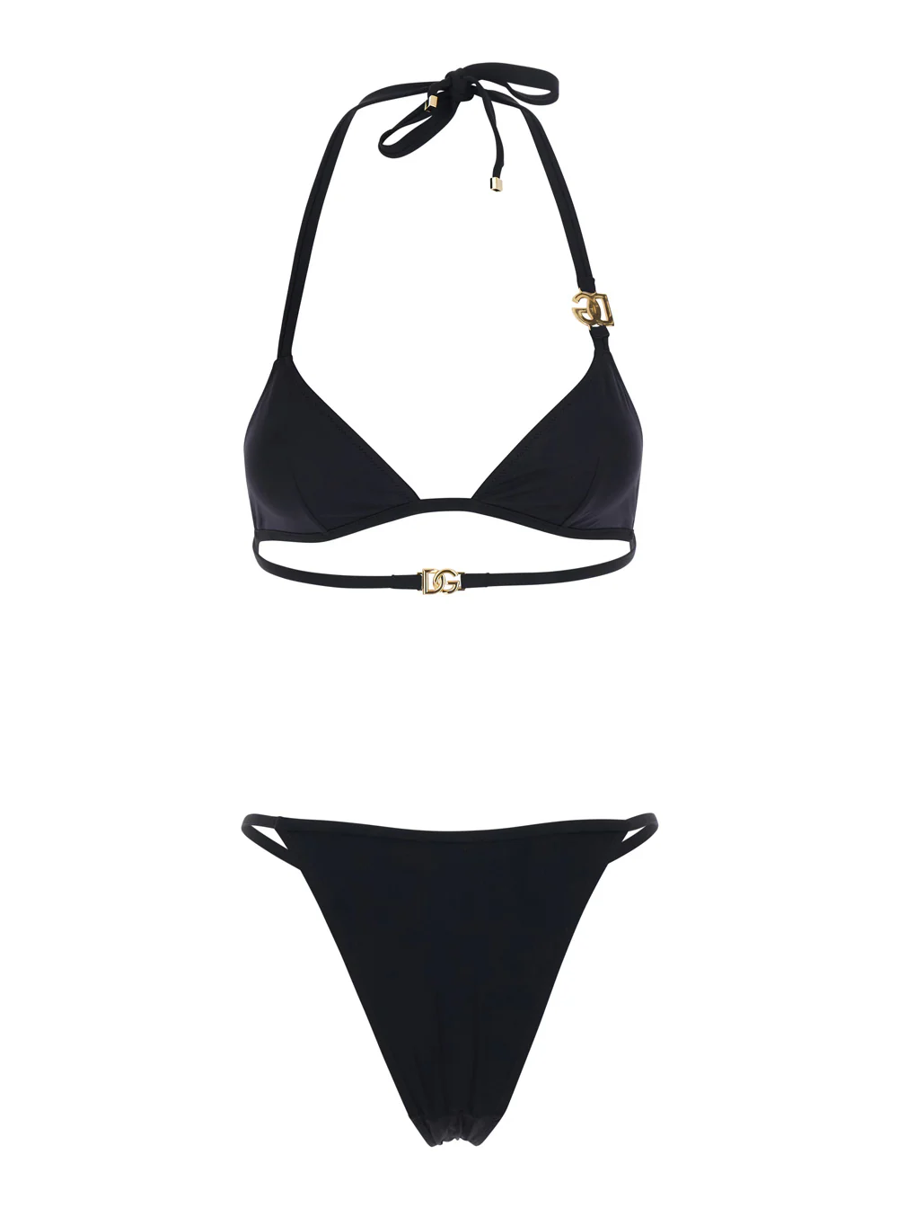 Biquíni Triangolo + Tanga Preto Dolce & Gabbana