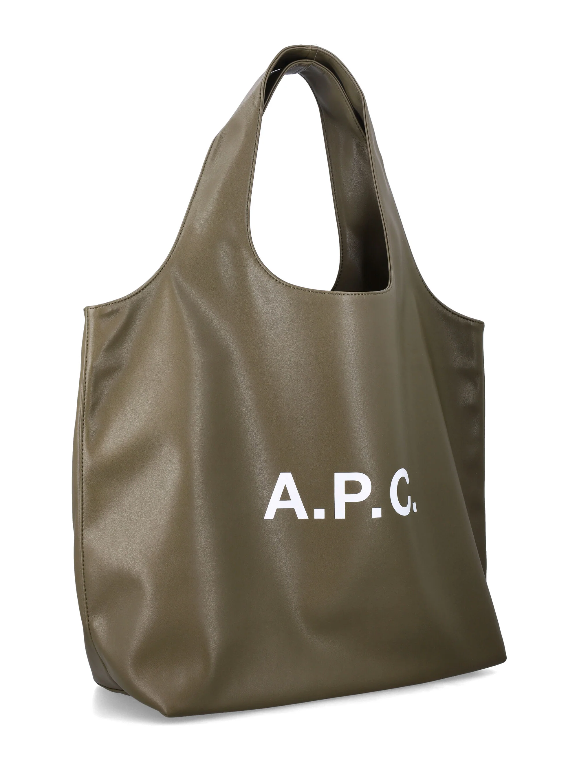 Bolsa tote A.P.C. Ninon com logotipo Khaki Poliuretano