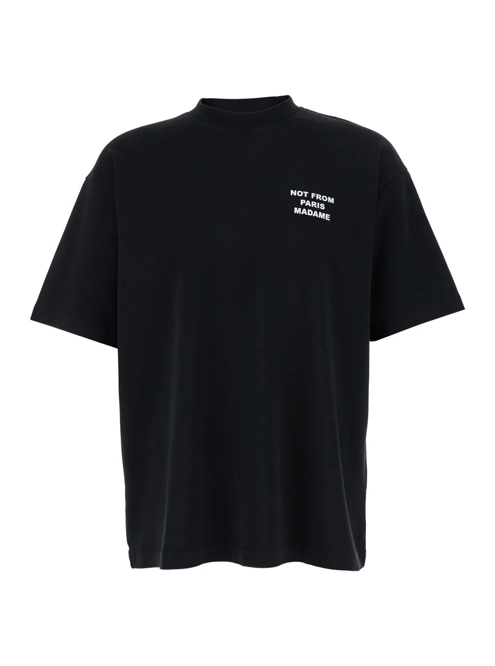 Camiseta DrôLe De Monsieur Não de Paris Madame com Estampa em Contraste, Camisetas Masculinas e Camisetas Polo de Algodão Preto Camiseta DrôLe De Monsieur Não de Paris Madame com Estampa em Contraste, Camisetas Masculinas e Camisetas Polo de Algodão Preto