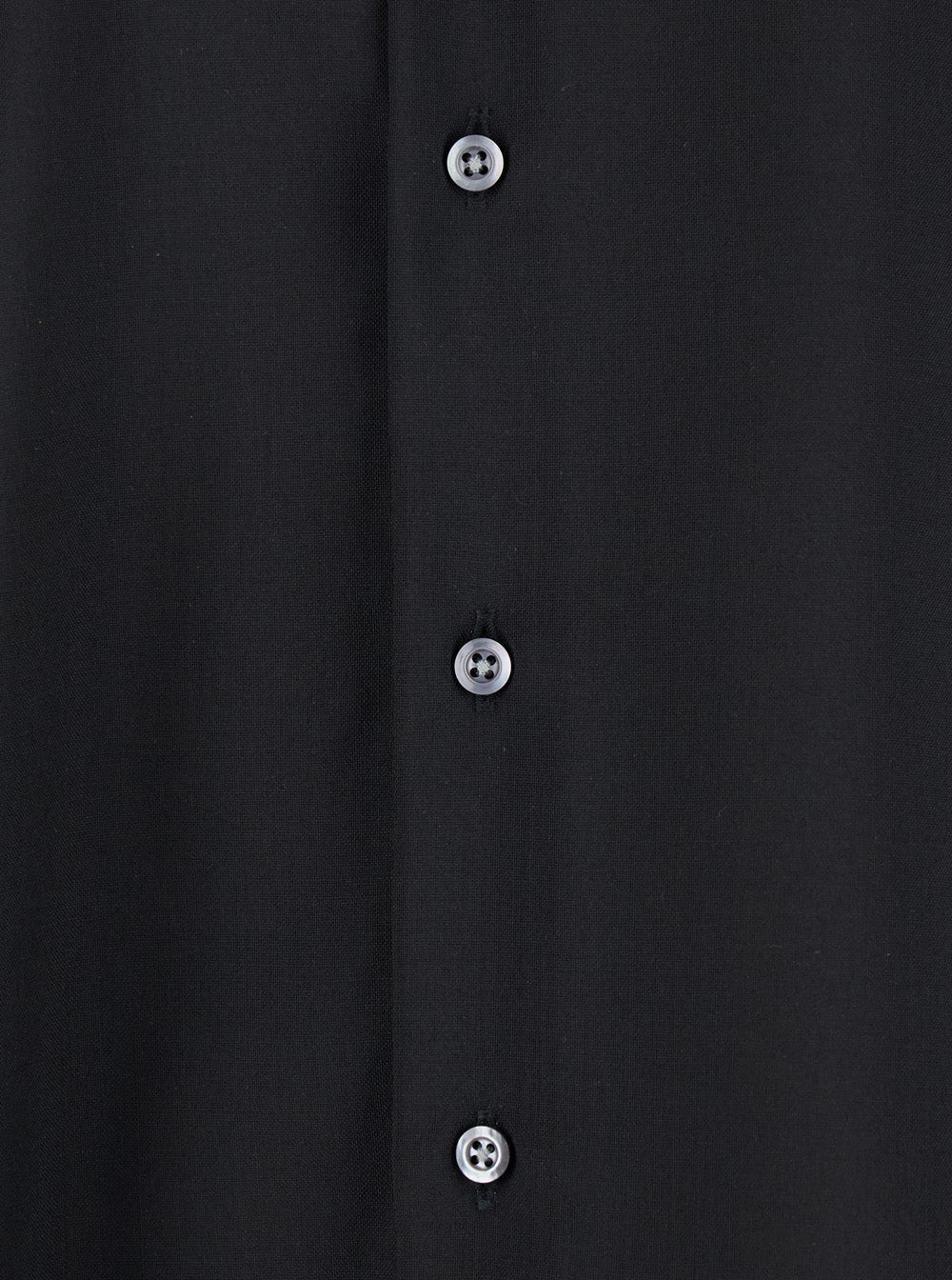Camisa Preta de Marca Baixa com Gola Clássica e Fechamento por Botões em Tecido para Blusas Masculinas