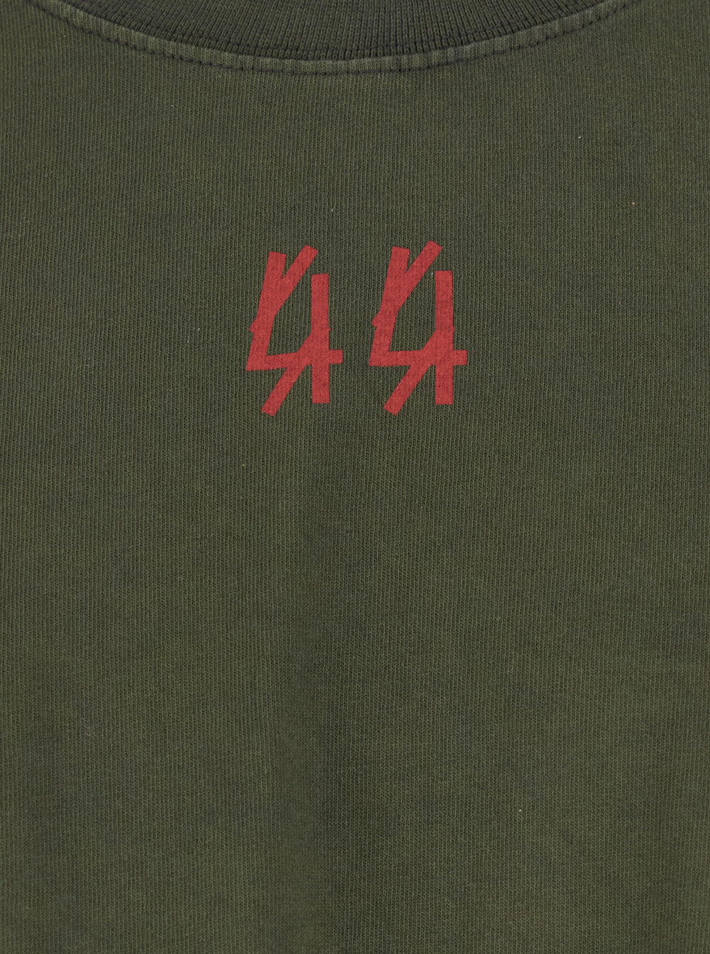 Camiseta de Algodão com Gola Redonda e Estampa de Logotipo na Frente e Nas Costas, Grupo de Etiquetas 44, Manga Curta, para Homem