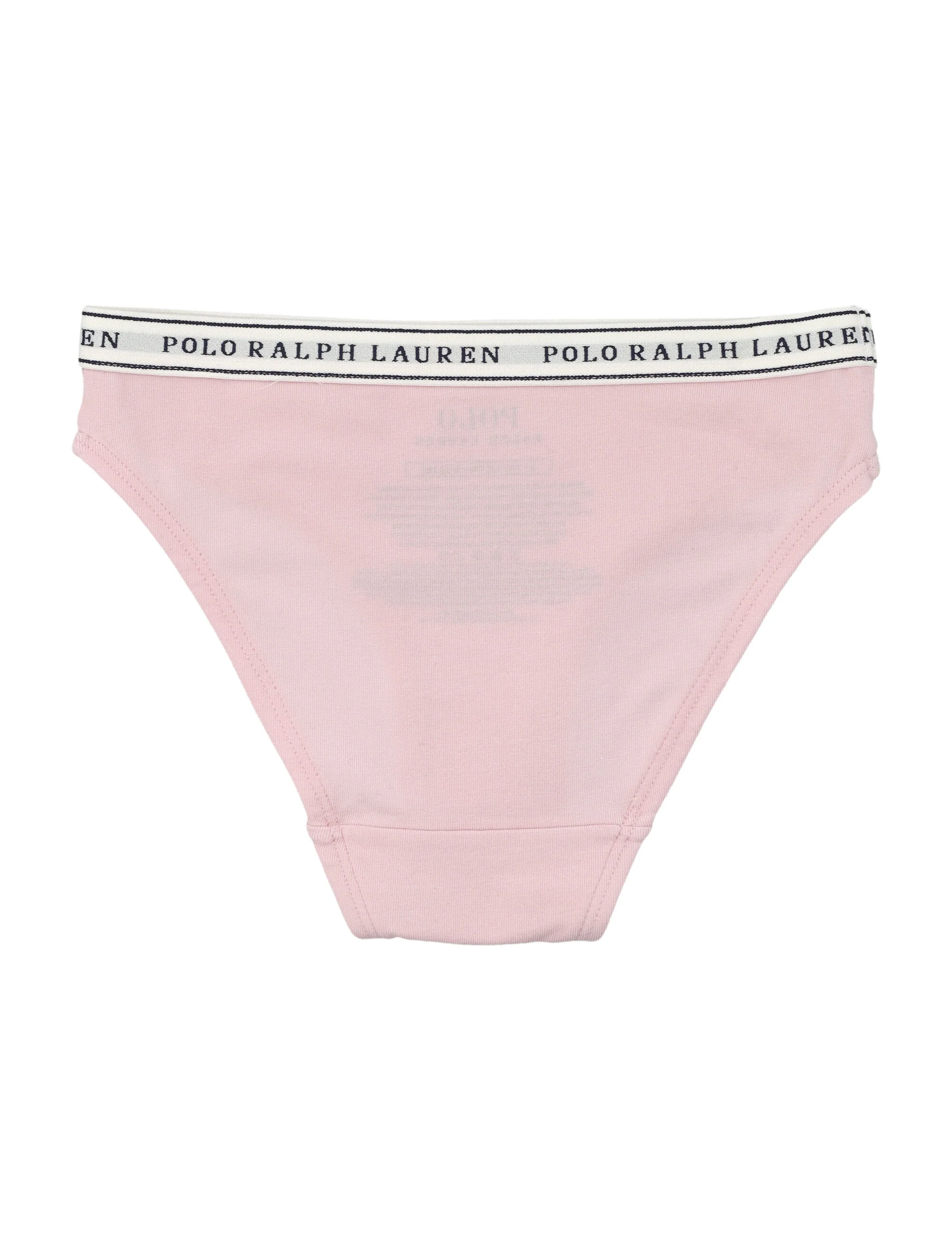 Conjunto de 2 Cuecas Infantil Polo Ralph Lauren com Algodão Elástico com Logotipo Branco/Rosa Roupa Íntima