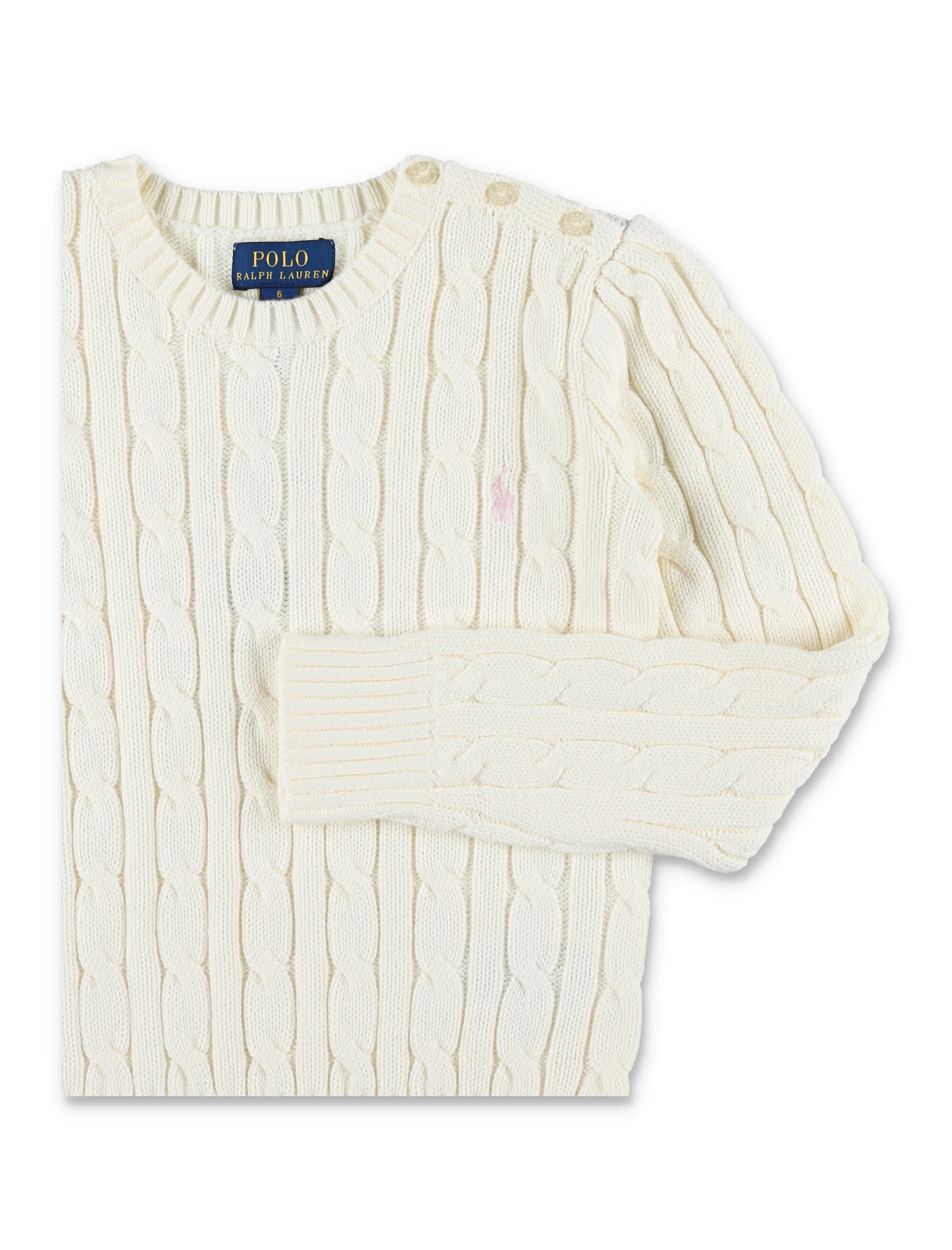 Polo Ralph Lauren Suéter de Malha de Cânhamo de Algodão para Meninas Branco