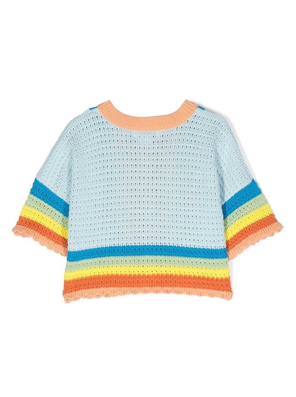 Cardigã Crochê Color-Block Stella McCartney Kids Multicolor de Algodão para Menina