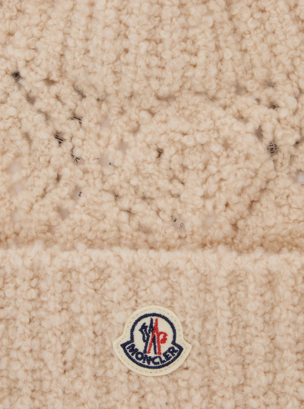 Boné Branco Moncler Kids com Pompom e Patch com Logotipo na Frente em Lã para Meninas Luvas Chapéus
