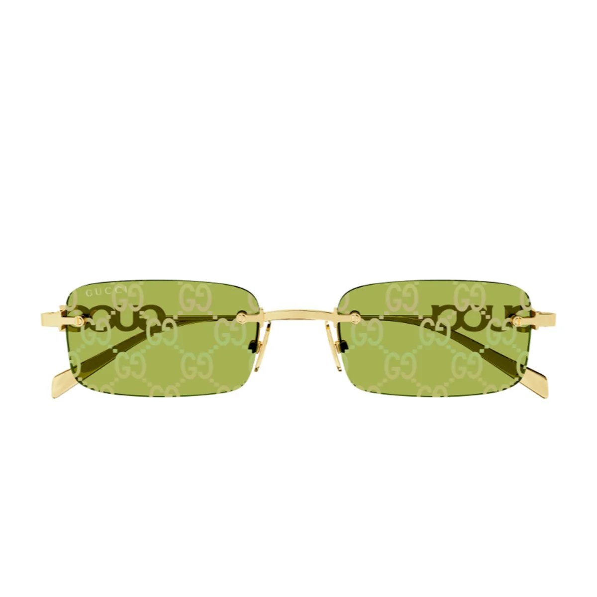 Óculos de Sol Gucci Gg1808s Linea Name Of Brand Dourado/Verde Metálico Óculos de Sol Gucci Gg1808s Linea Name Of Brand Dourado/Verde Metálico