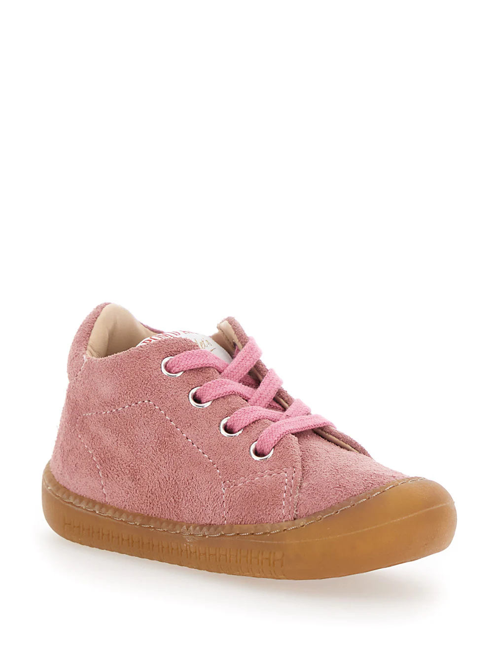 Sapatilha Infantil Pom D'Api Rosa com Logotipo Impresso na Lingueta Sola de Borracha para Menina