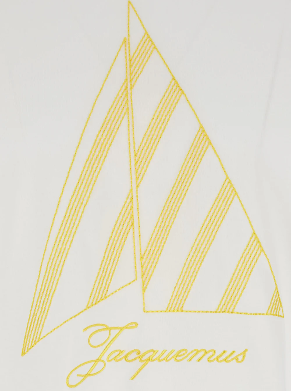 Camiseta Branca Jacquemus com Logotipo na Frente de Algodão para Mulheres Camisetas e Camisolas Polo