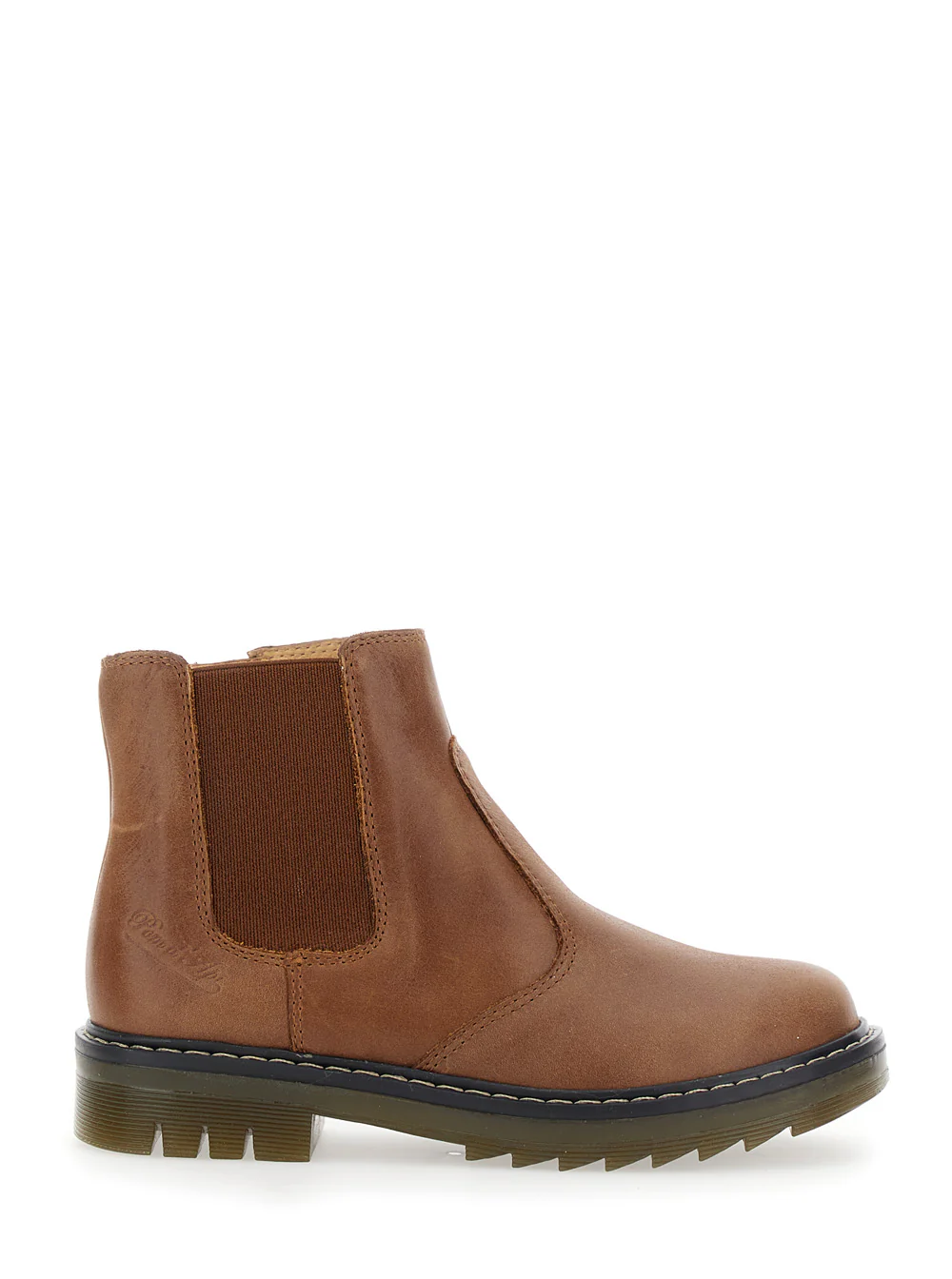 Botas de Cano Curto Pom D'Api Kids Marrom com Logotipo Lateral em Couro Nubuck para Menina de Borracha