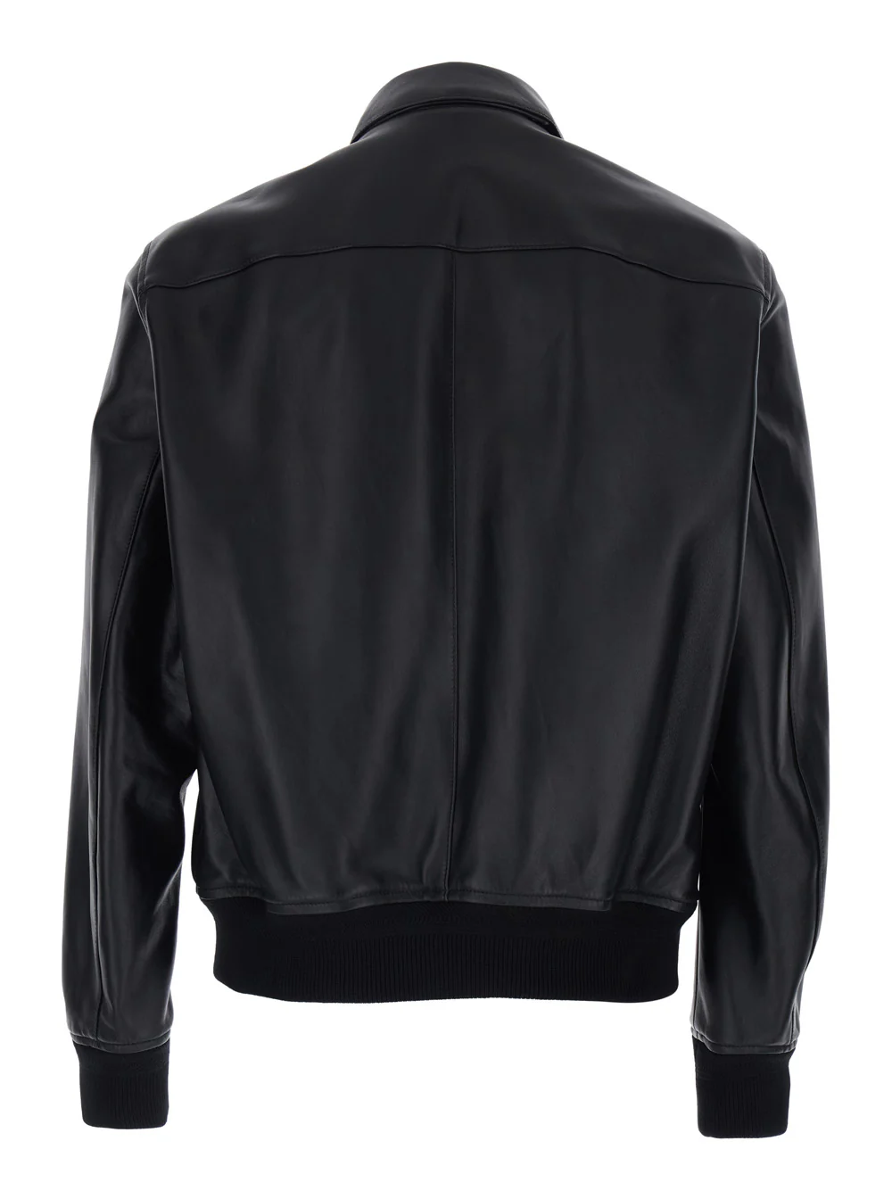 Jaqueta Tom Ford Preto com Gola Clássica e Um Bolso com Zíper na Manga em Couro para Homens Roupas de Exterior