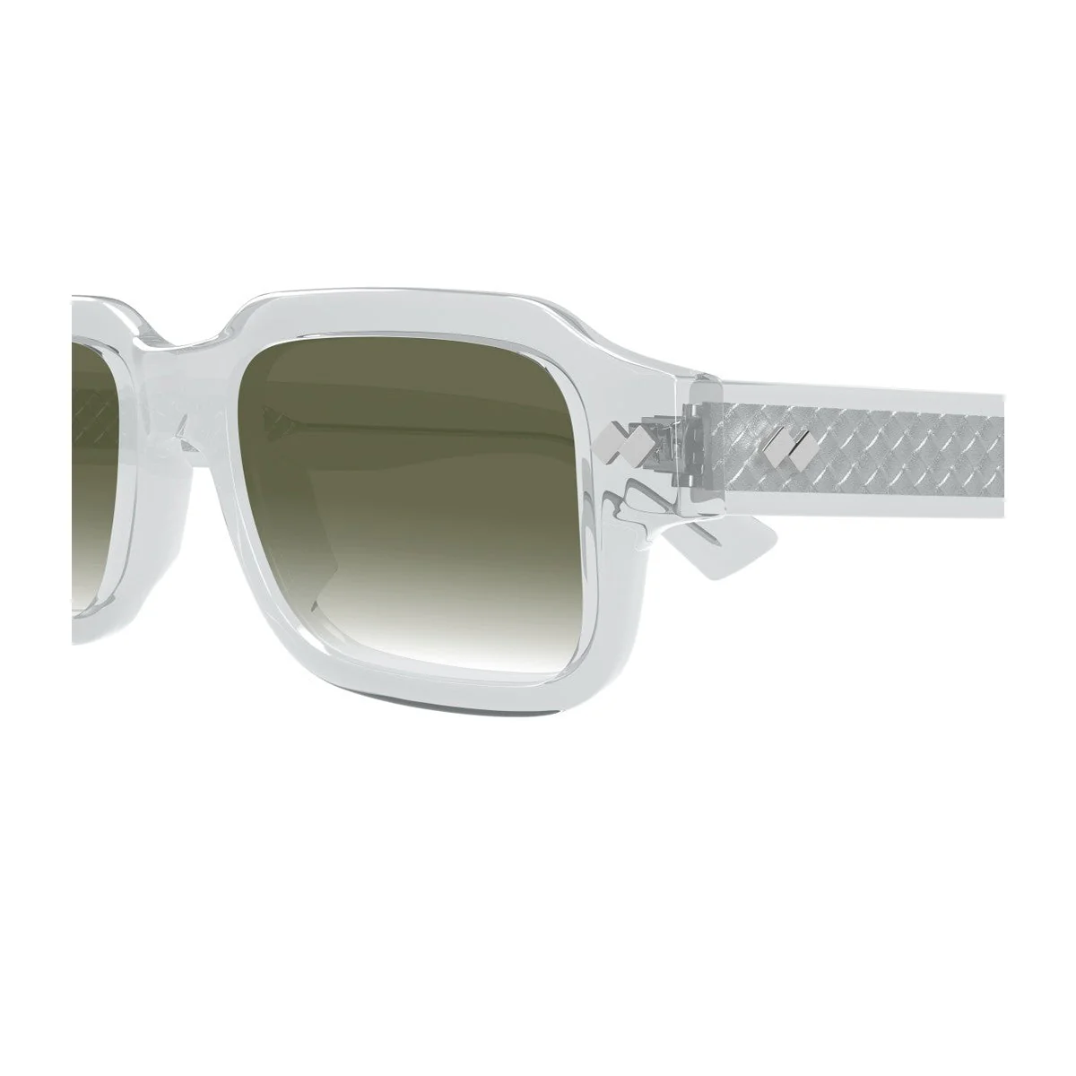 Óculos de Sol Bottega Veneta Bv1442s Linea Intrecciato Transparente Cinza Acetato Reciclado Óculos de Sol Bottega Veneta Bv1442s Linea Intrecciato Transparente Cinza Acetato Reciclado