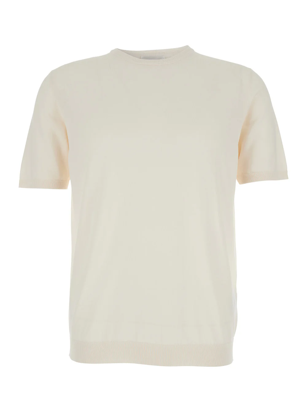 Camiseta Bege Roberto Collina com Acabamentos em Malha de Algodão para Homens Camisetas e Camisolas Polo