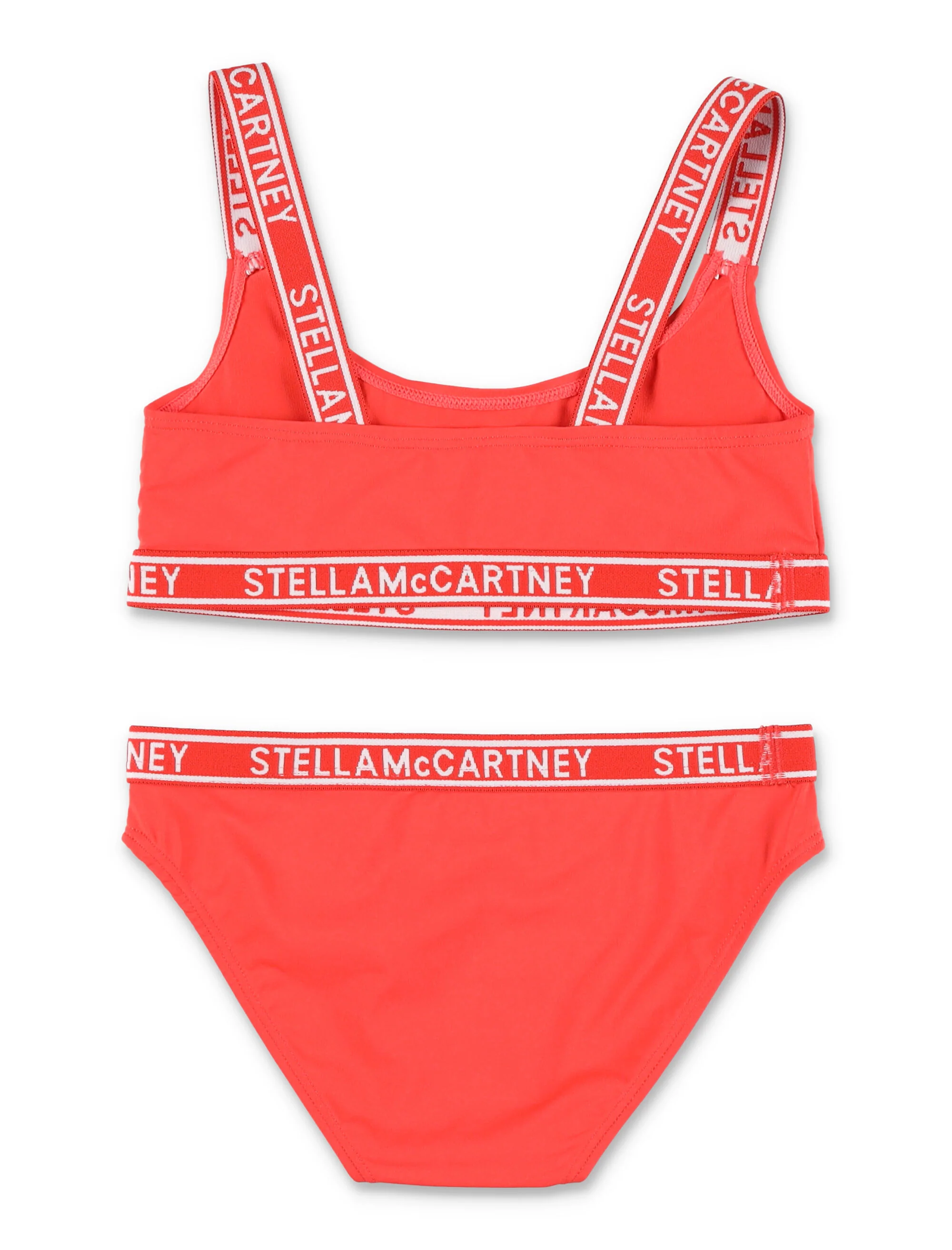 Conjunto de Biquíni com Logotipo Stella McCartney Kids para Meninas Vermelho Poliamida