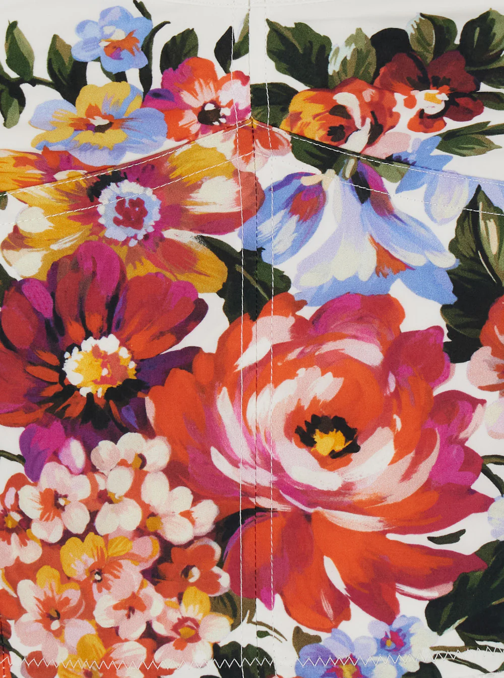 Top Bustier Multicolor com Estampa Floral em Algodão para Mulheres Elastano Poliamida