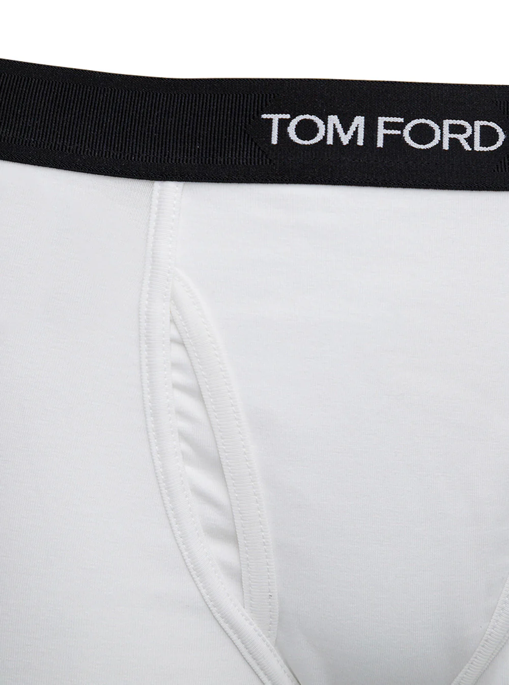 Calças Boxer Brancas Tom Ford com Cintura Elástica e Letras de Logotipo em Algodão com Elastano Roupa Interior