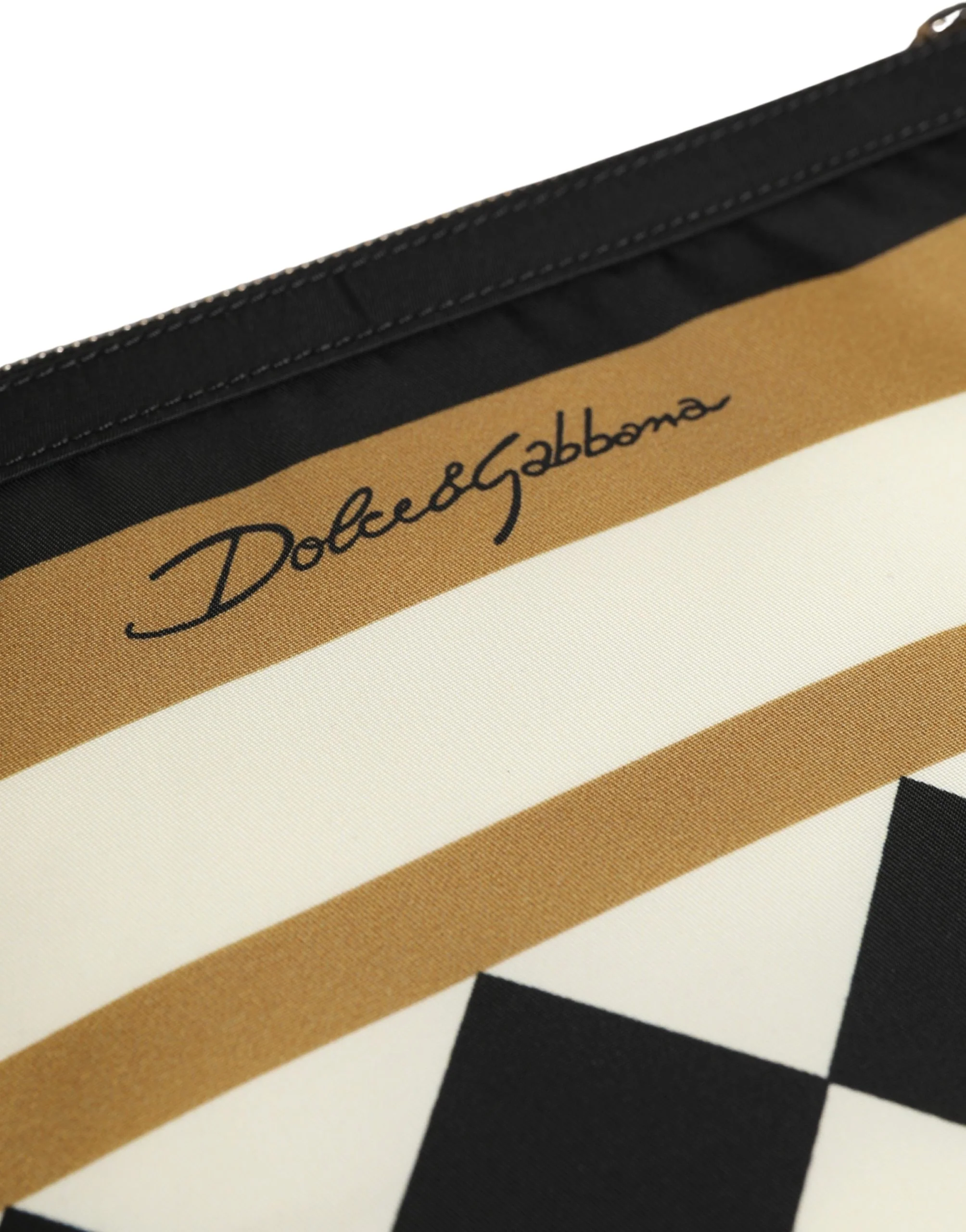 Dolce & Gabbana Bolsa de Mão de Nylon com Estampa de Logotipo em Xadrez Multicolorido Acrylic