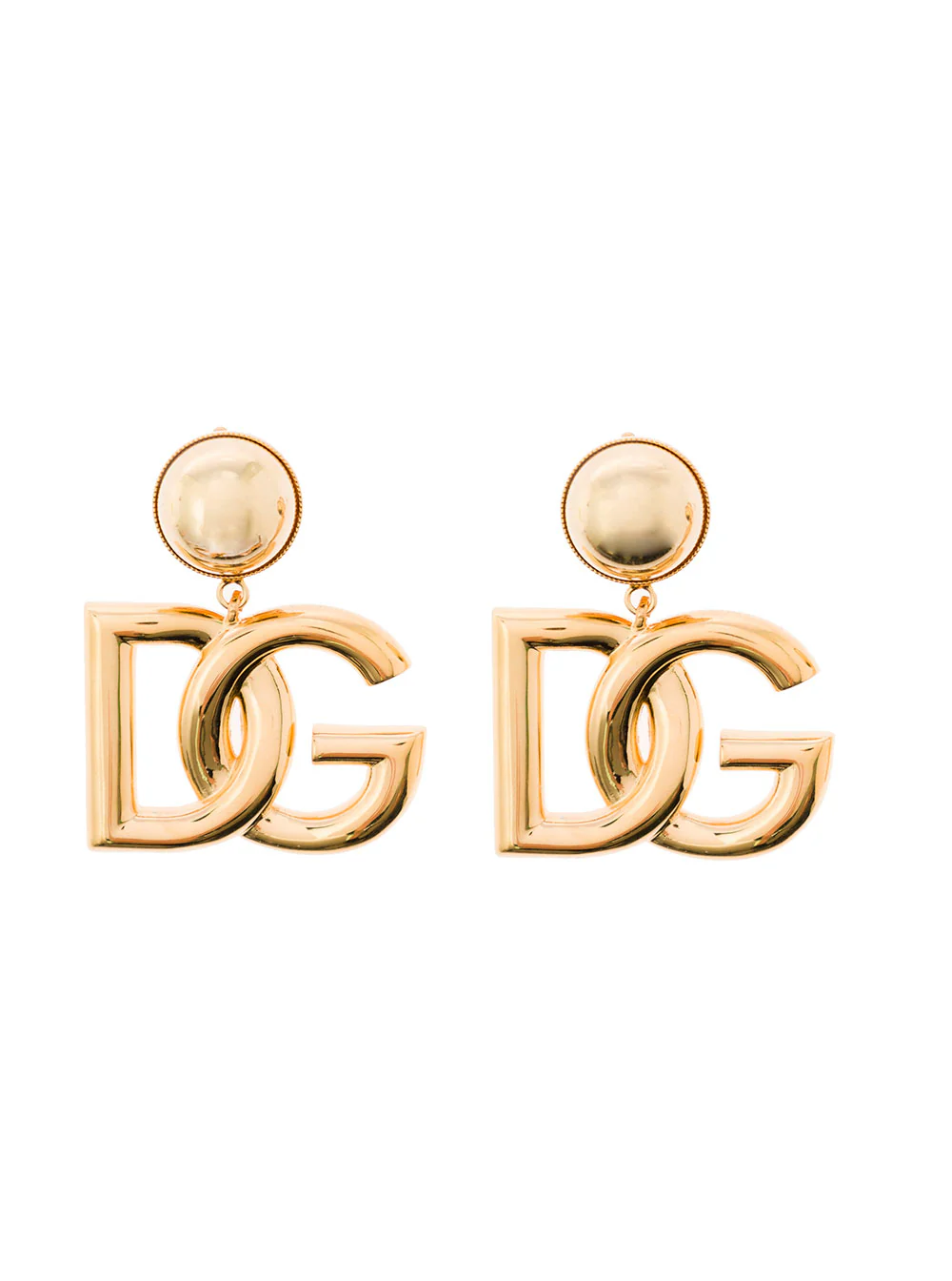 Brincos de Clip com Logotipo DG Dourado Dolce & Gabbana em Latão para Mulheres Metálico
