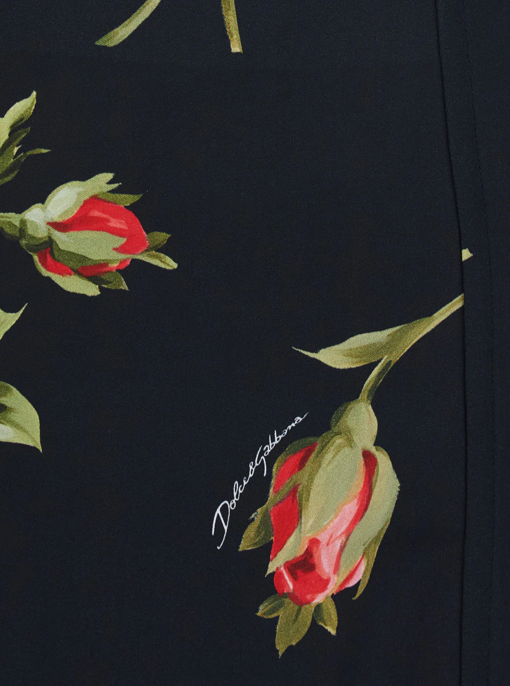 Vestido Curto Preto Dolce & Gabbana com Estampa Floral em Viscose e Elastano para Mulher