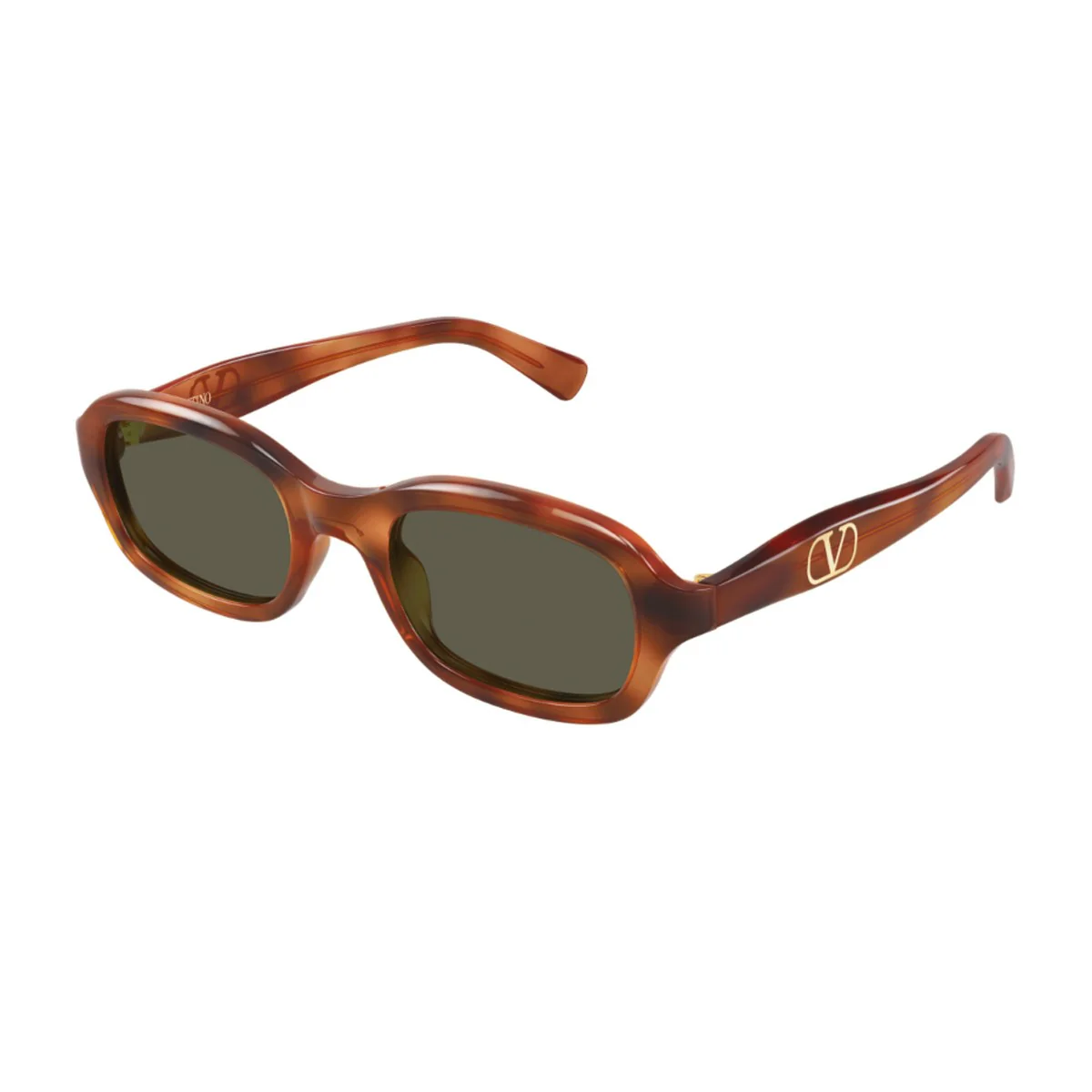 Óculos de Sol Ottica Lucciola Valentino Vg0010s Linea V Logo Havana Acetato Reciclado Óculos de Sol Ottica Lucciola Valentino Vg0010s Linea V Logo Havana Acetato Reciclado
