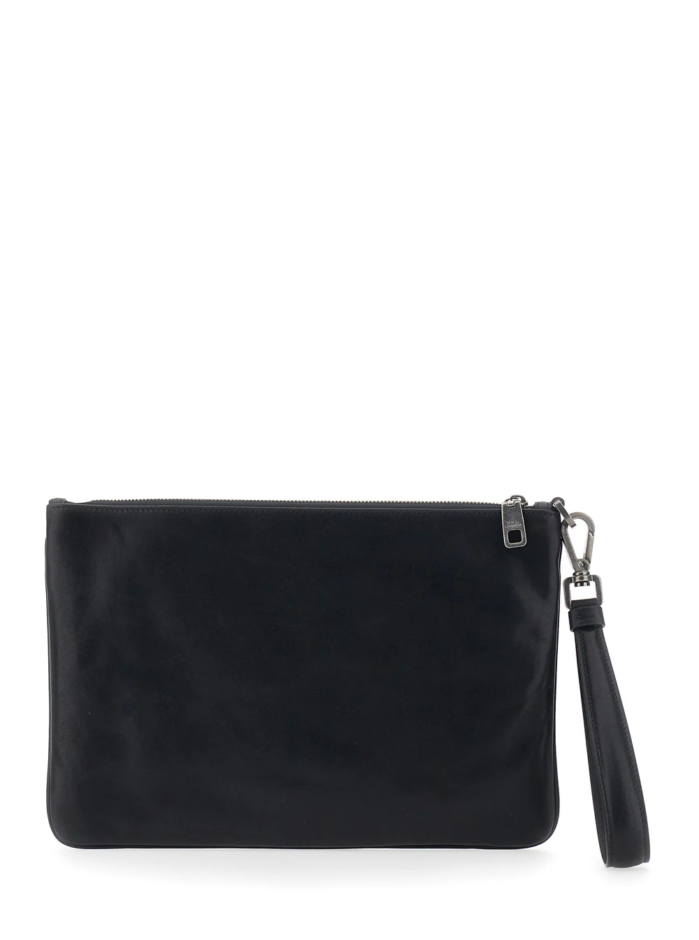Clutch Preto Dolce & Gabbana com Alça para Pulso e Placa com Logotipo em Couro para Homens Clutches de Algodão Viscose Pochettes