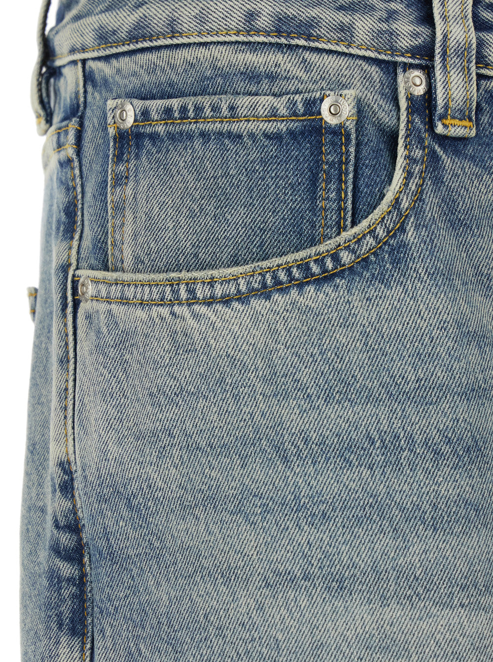 Calças Jeans Five-Pocket Won Hundred com Efeito Desbotado em Jeans Azul para Homens, Algodão Orgânico Leve