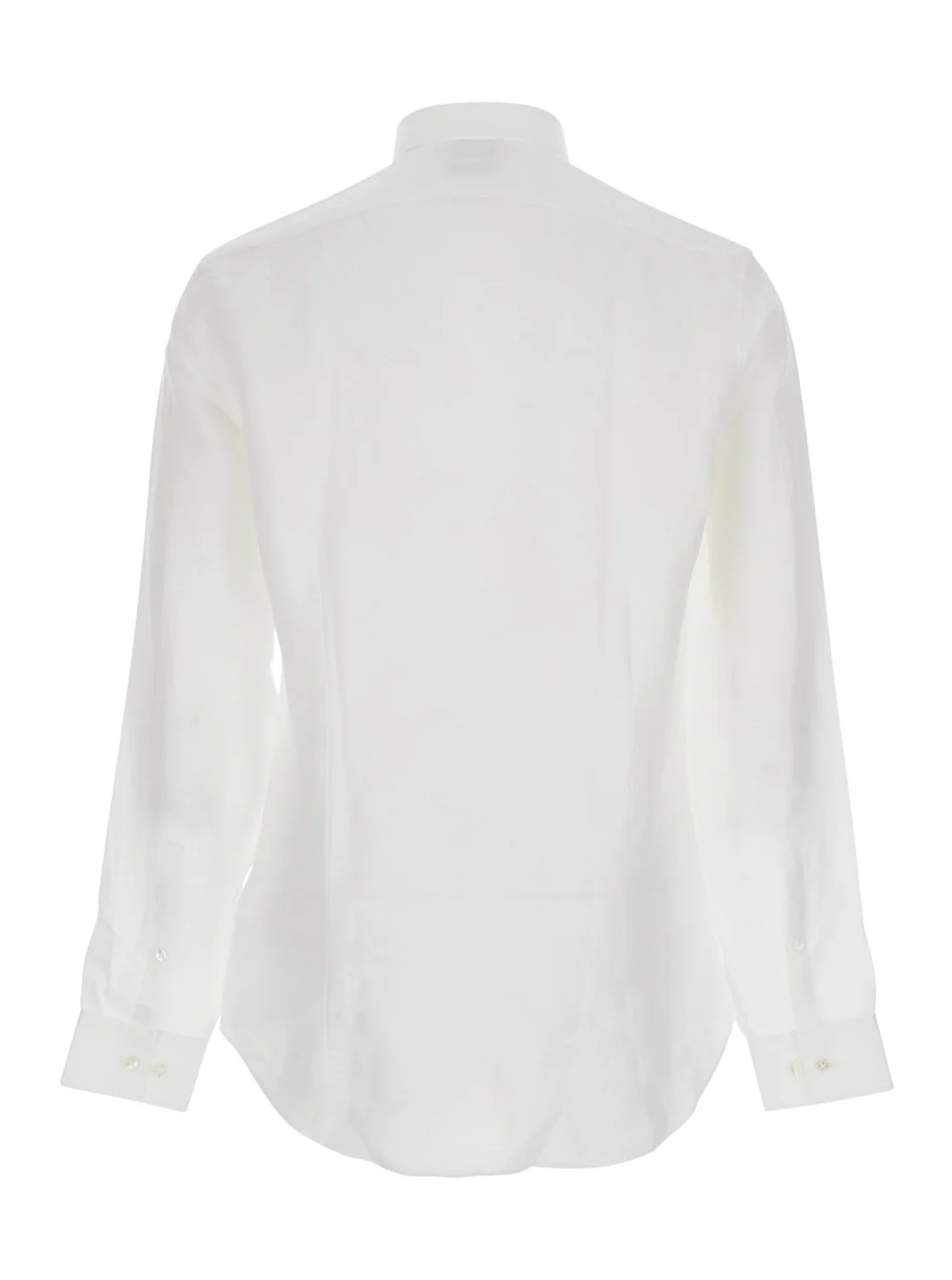 Camisa Calvin Klein SLIM REF LINEN BLD SLD Branca com Gola Clássica e Mangas Compridas para Mulheres, Blusas de Lyocell