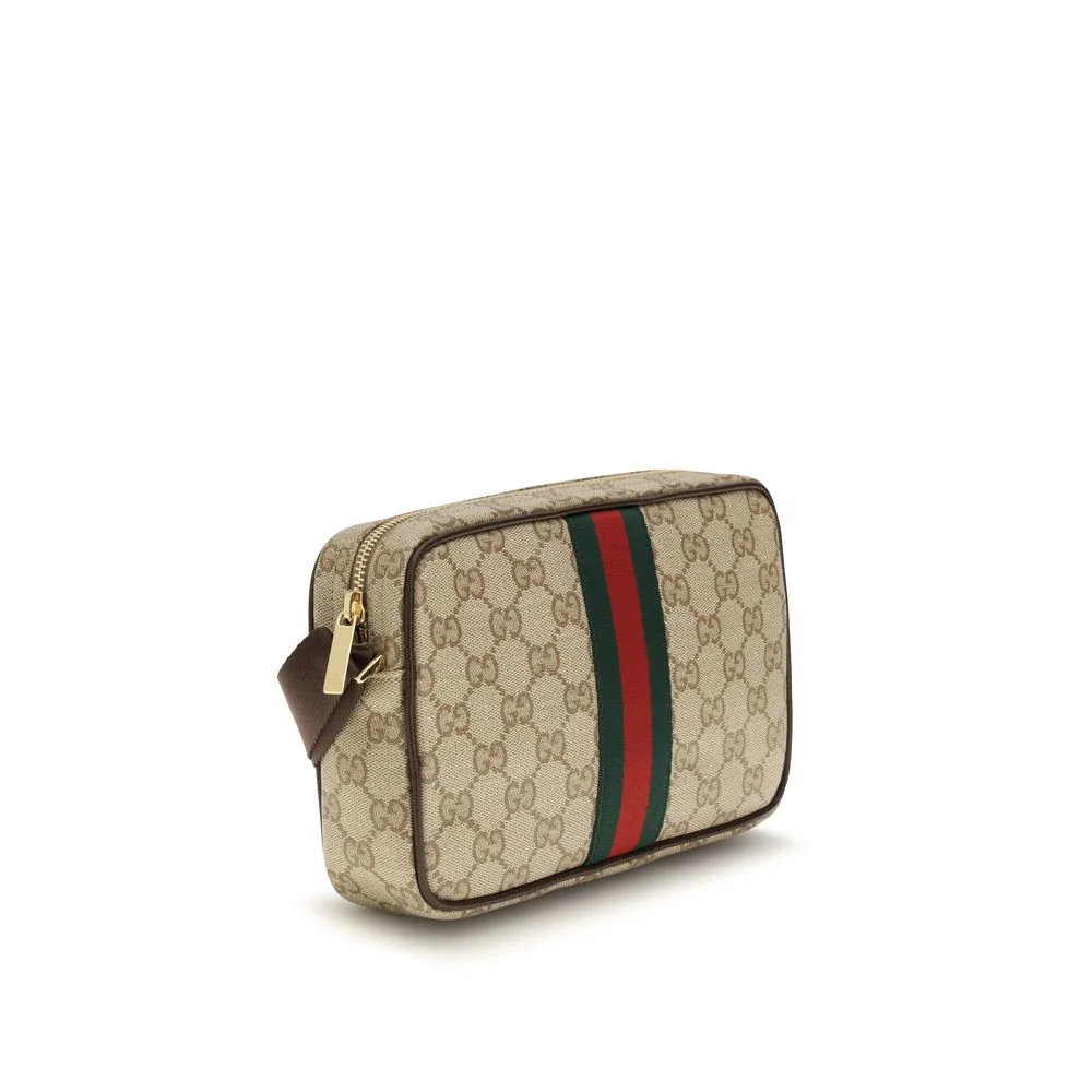 Bolsa de Ombro de Algodão Bege Gucci