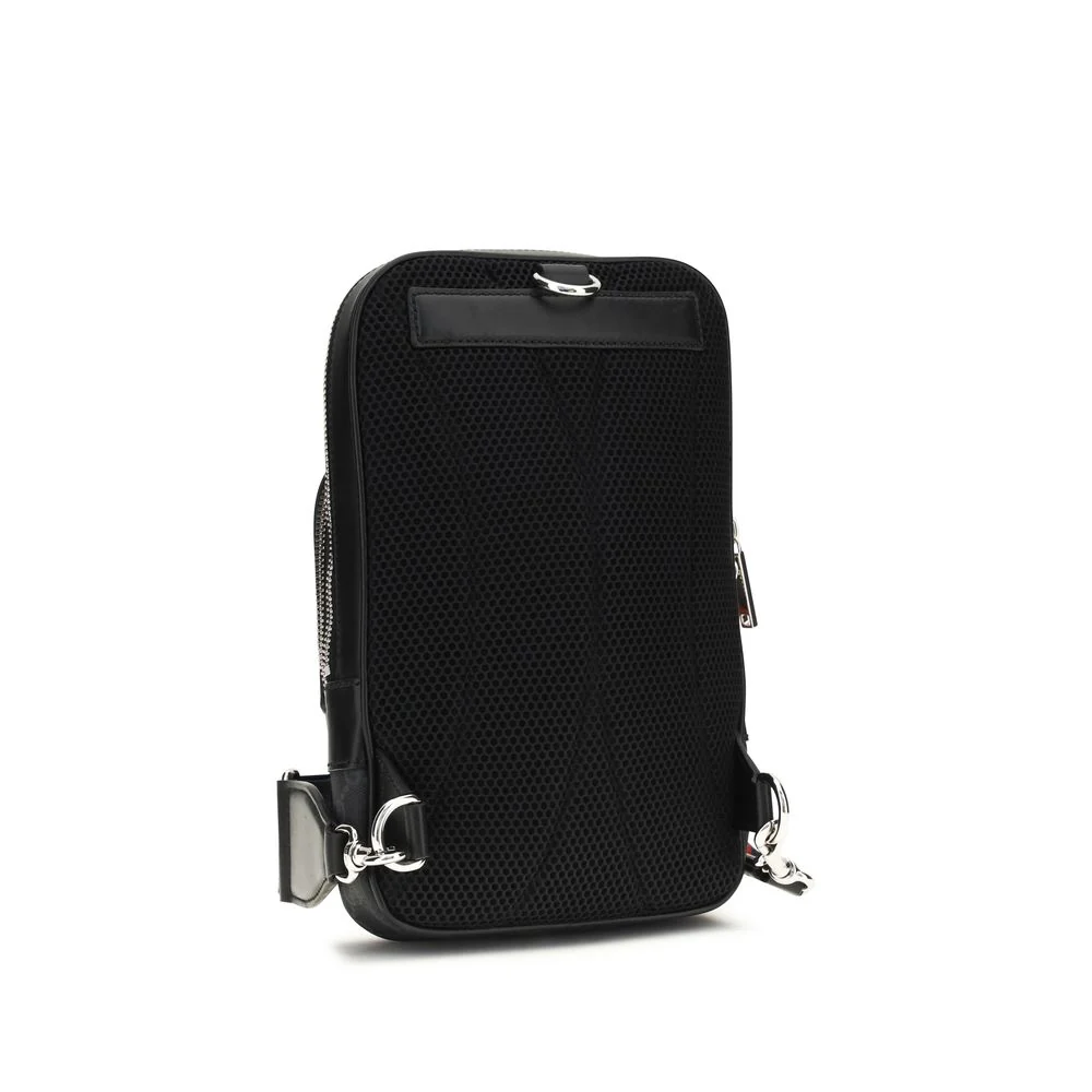 Bolsa de Ombro de Poliuretano Preto Gucci