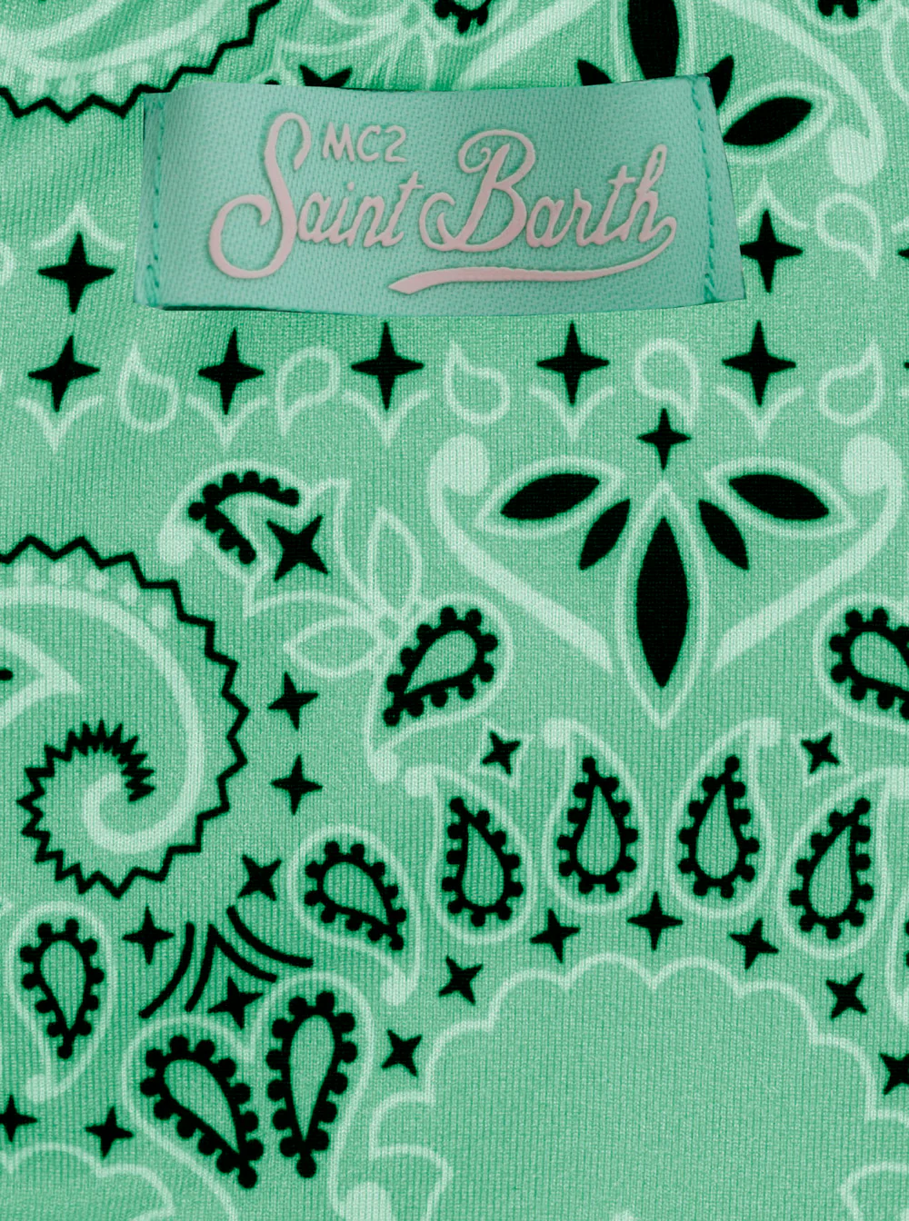 Biquíni Crianças Mc2 Saint Barth Kids CRIS - BANDANNA Verde com Estampa em Tecido Técnico Praia