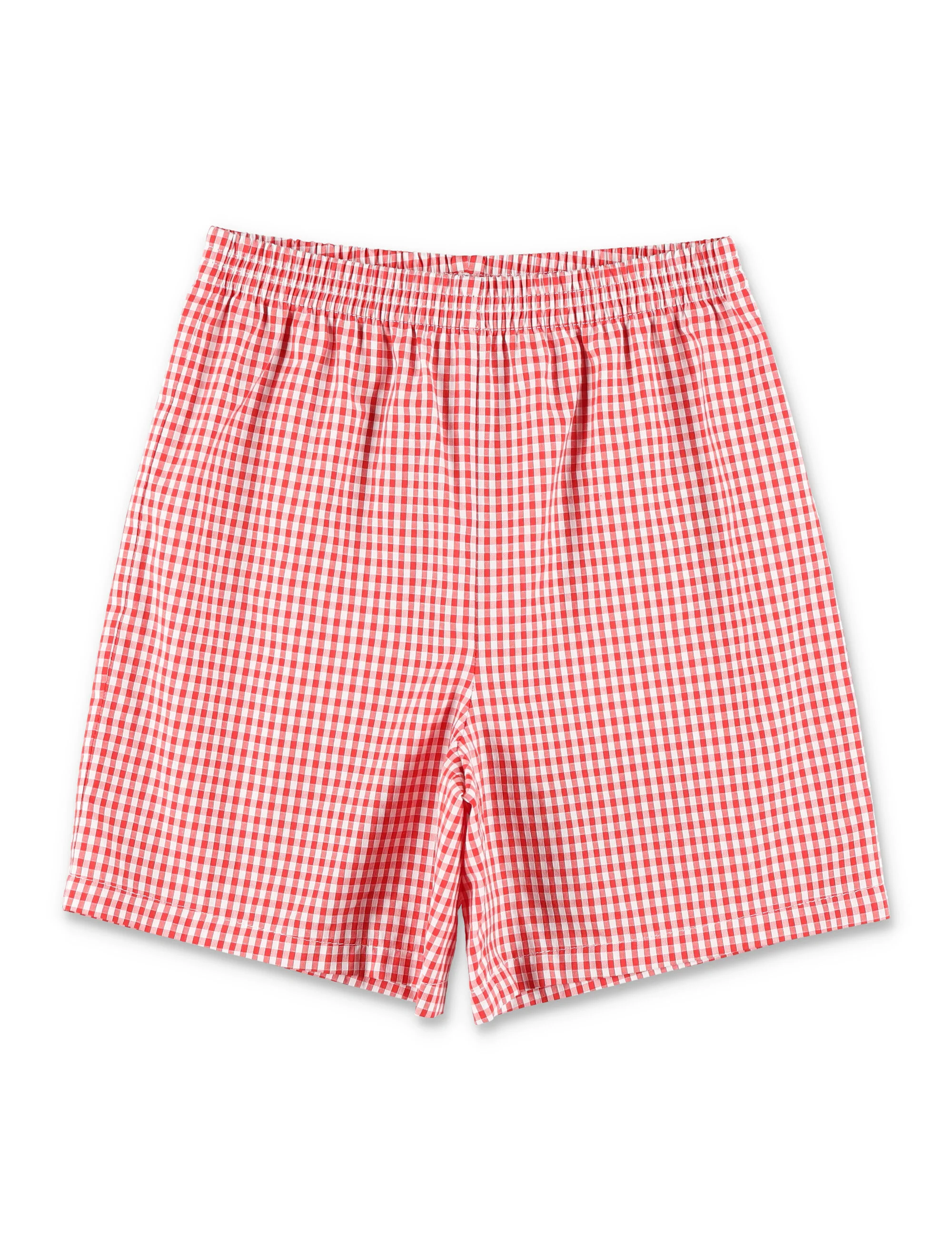 Calças Curtas Gucci Kids Vichy Check Vermelho/Branco Algodão