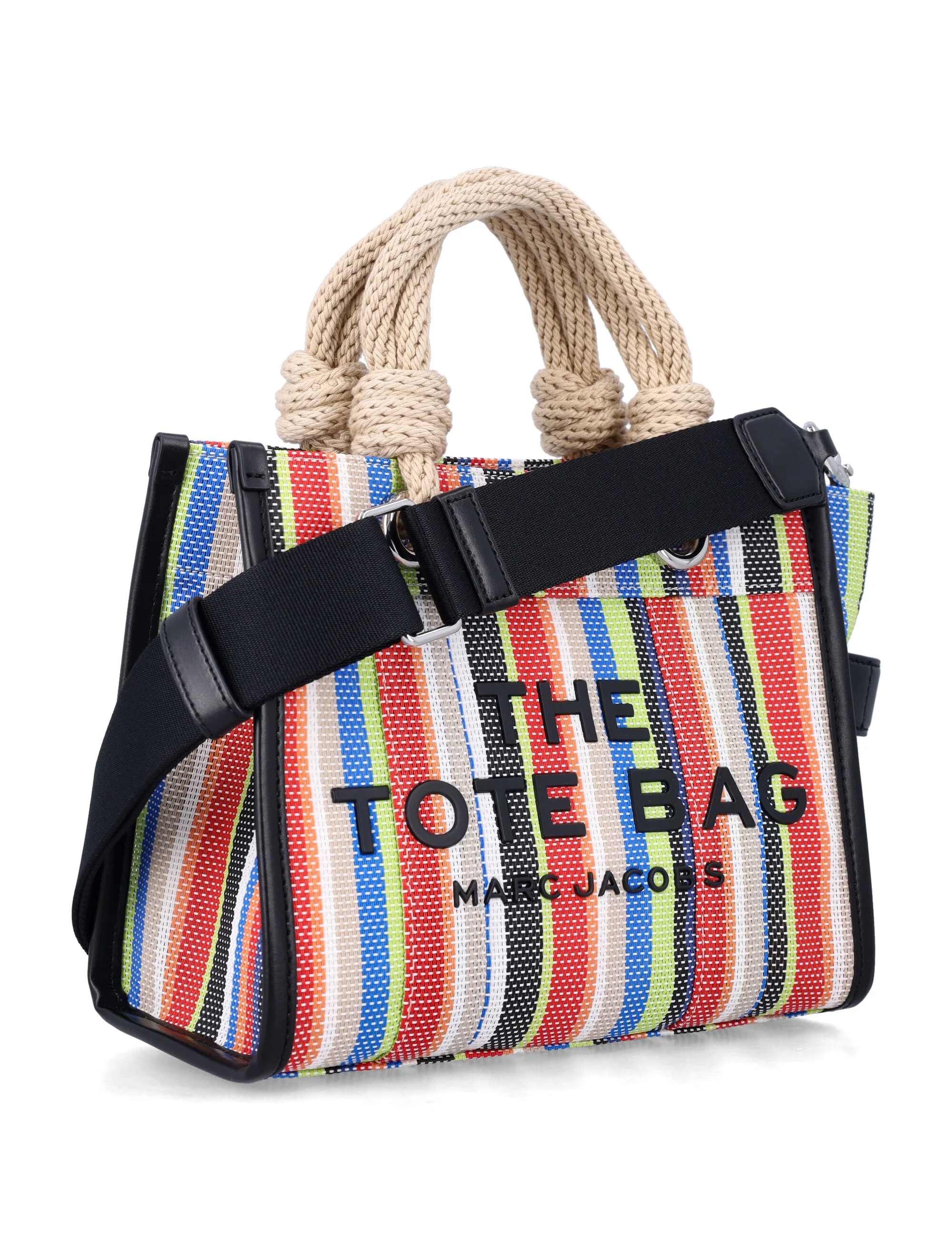 Bolsa de Mão Pequena Marc Jacobs The Stripe Mesh Vermelha Multicolor com PVC