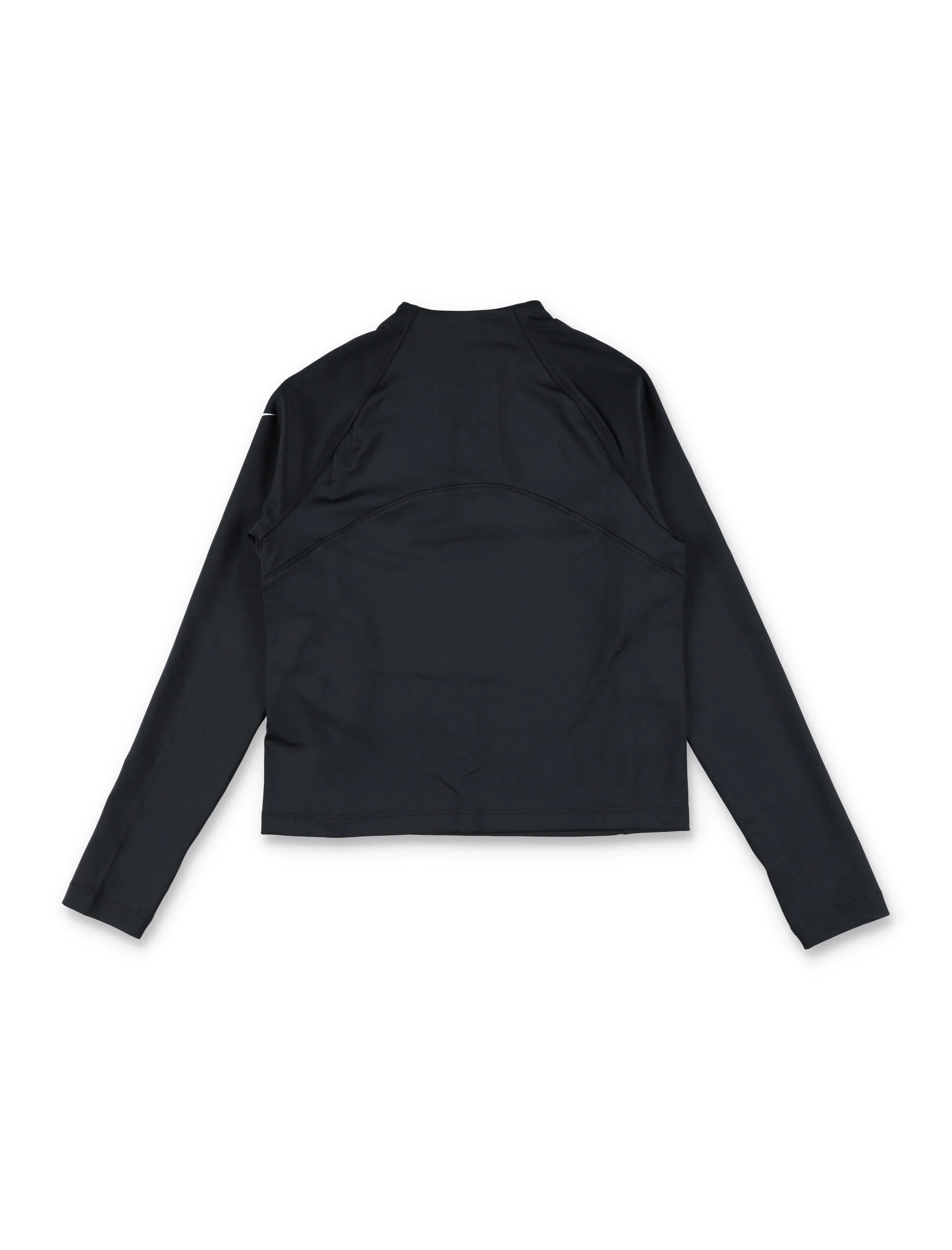 Top Nike Pro Meninas Dri-Fit com Zíper Metade Preto Poliéster