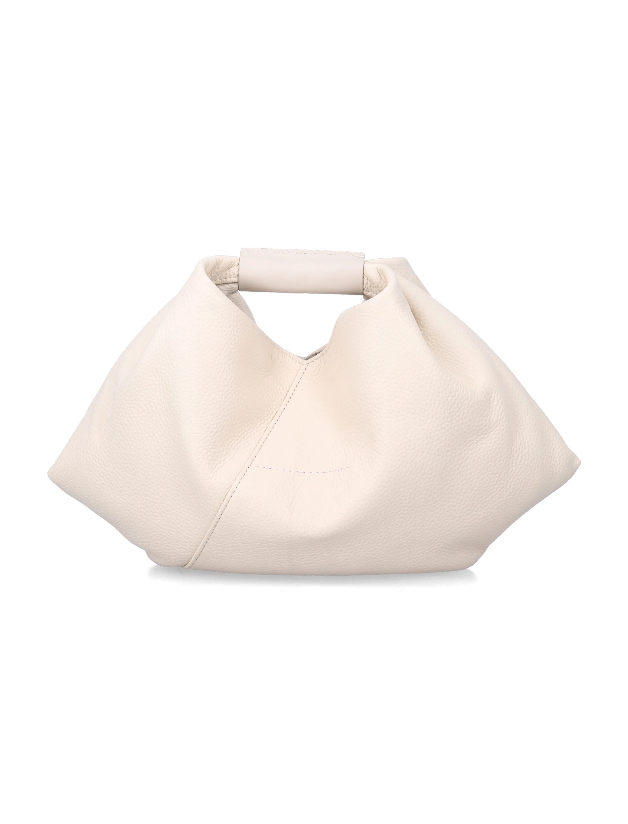 Bolsa Japonesa de Couro Granulado MM6 Maison Margiela Branco Forro de Beco Tamanho L