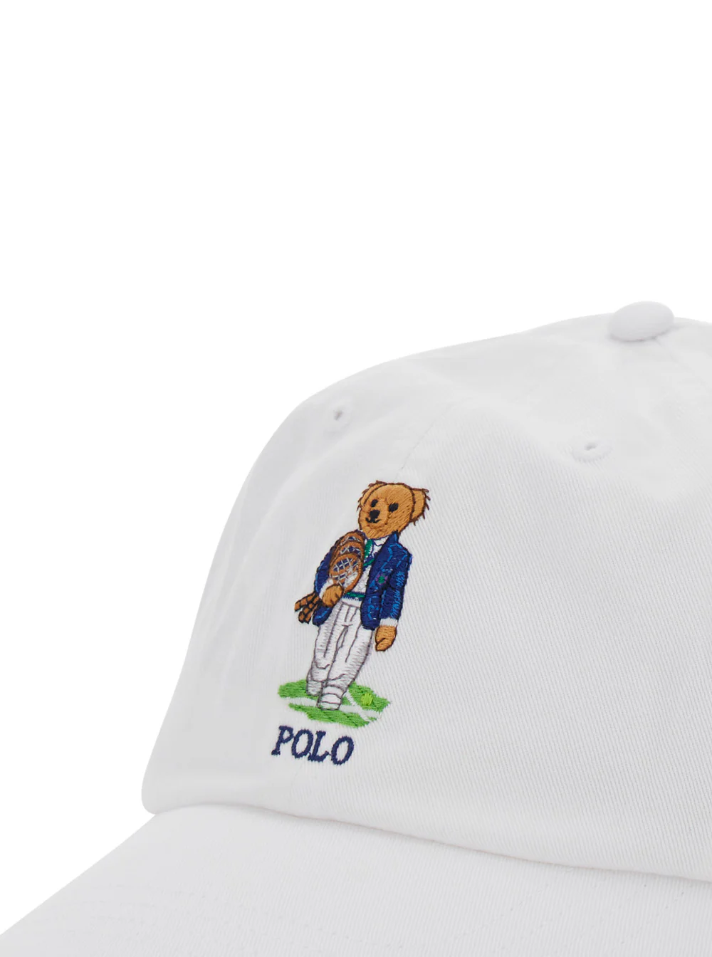 Boné Polo Ralph Lauren Baseball Cap Urso Azul Com Logotipo Bordado Algodão Homens Branco E Luvas
