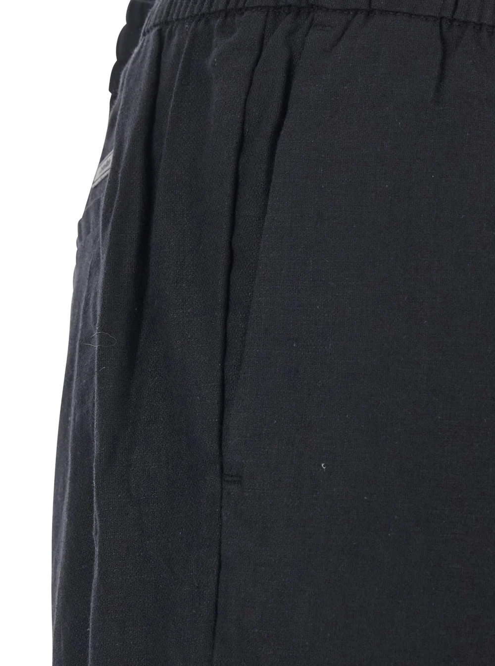 Calvin Klein Calças STRAIGHT LINEN PULL ON Pretas com Cintura Elástica em e Calças de Homem de Algodão