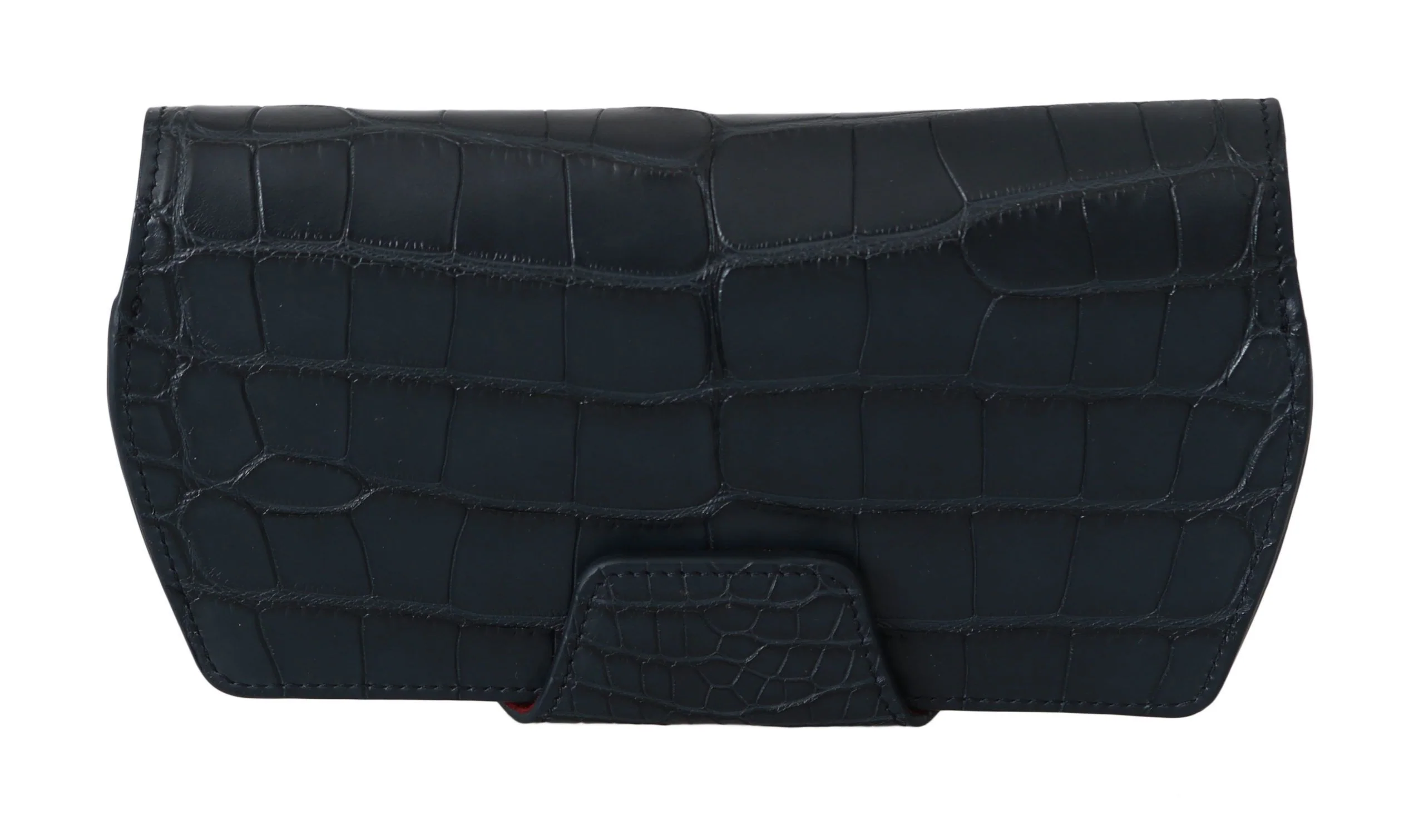 Dolce & Gabbana Azul Capa de Óculos de Sol em Couro de Crocodilo