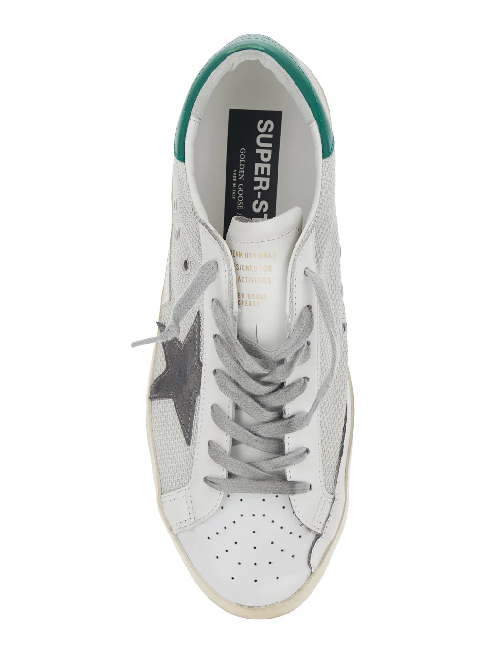 Sapatilhas Low Top Golden Goose Superstar com Patch de Estrela no Lado e Letras de Logotipo em Couro para Homens Branco Vaca Poliéster Sapatilhas Low Top Golden Goose Superstar com Patch de Estrela no Lado e Letras de Logotipo em Couro para Homens Branco Vaca Poliéster