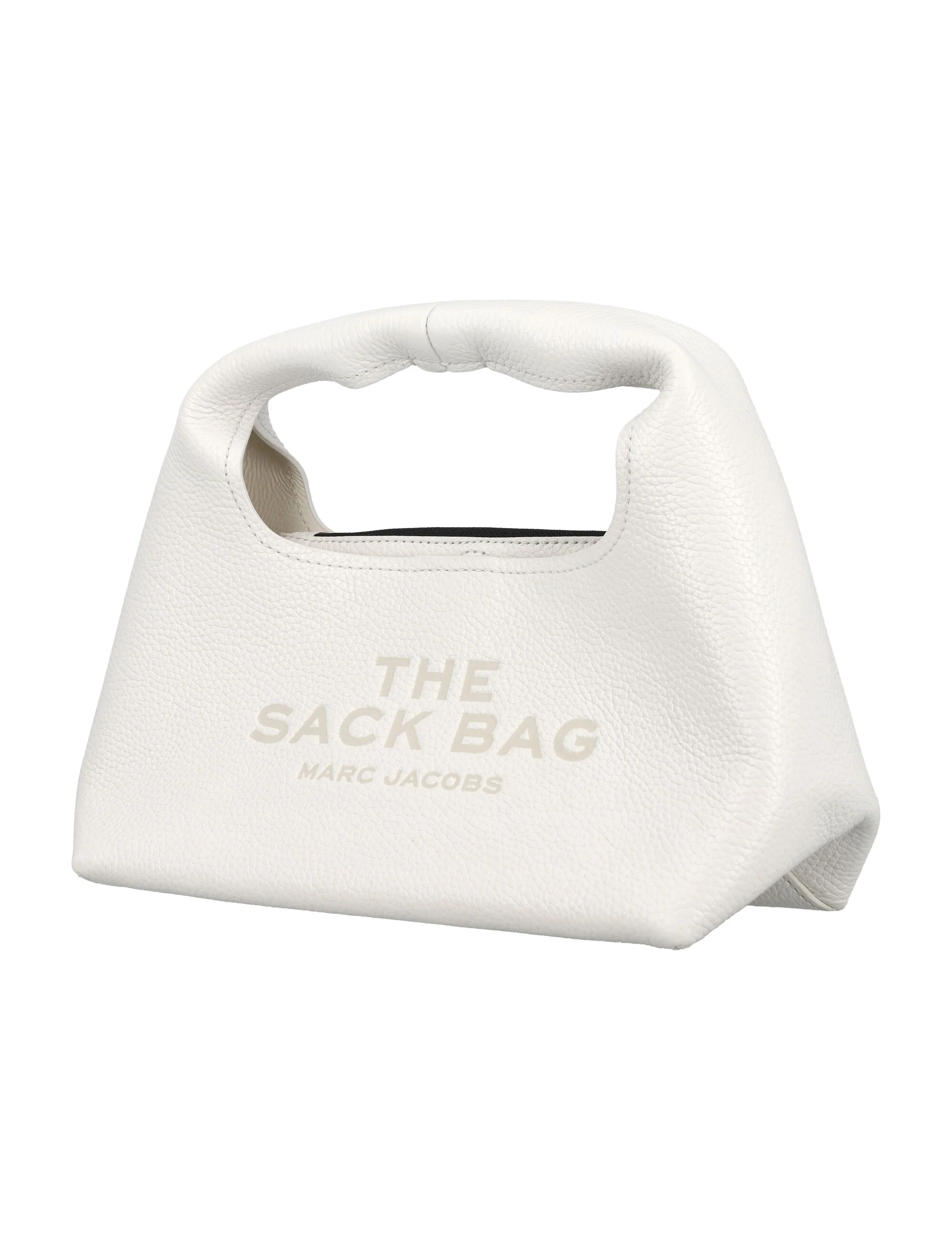 A bolsa saco mini Marc Jacobs em couro branco