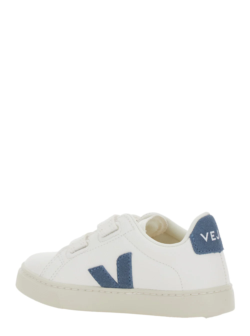 Sapatilha Infantil Veja Kids Epslar Branca com Fechamento de Velcro e Logotipo no Lado Lateral de Couro para Menino