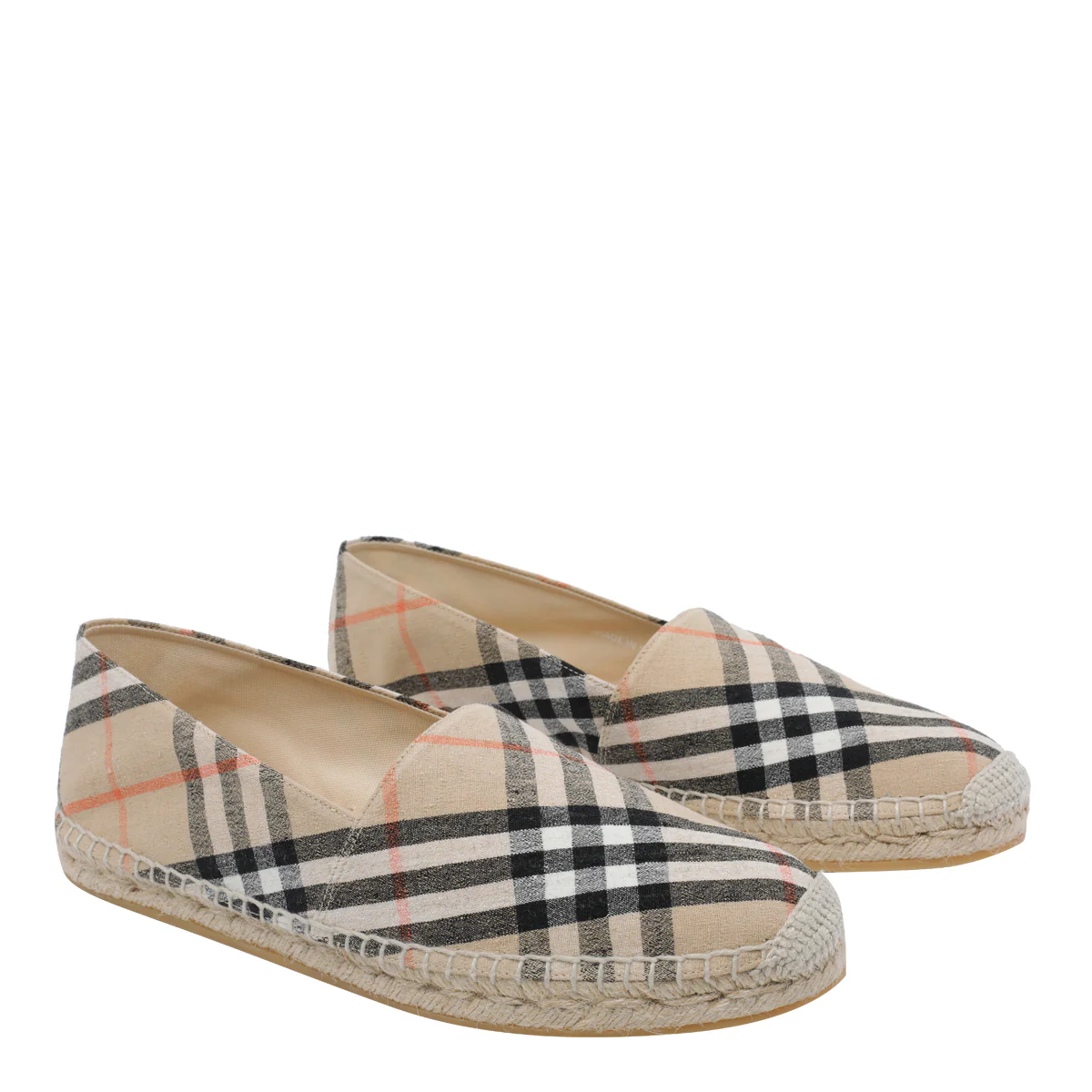 Sapatos planos Burberry Bege Tecido/palmilha de borracha
