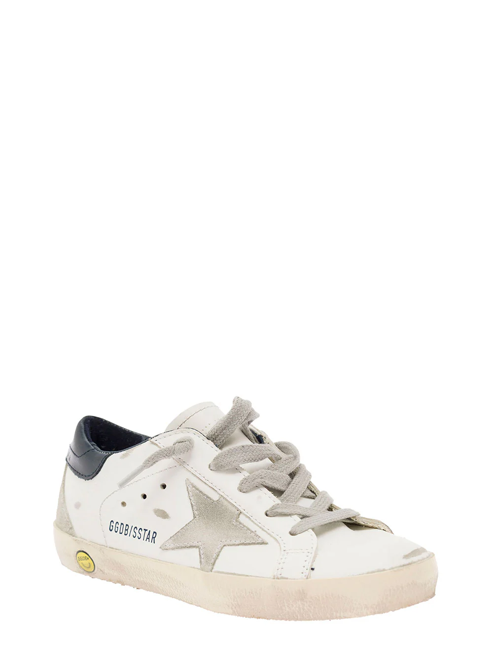 Sapatilha Golden Goose Kids Super Star Branca com Inserções de Couro Vegetal para Crianças