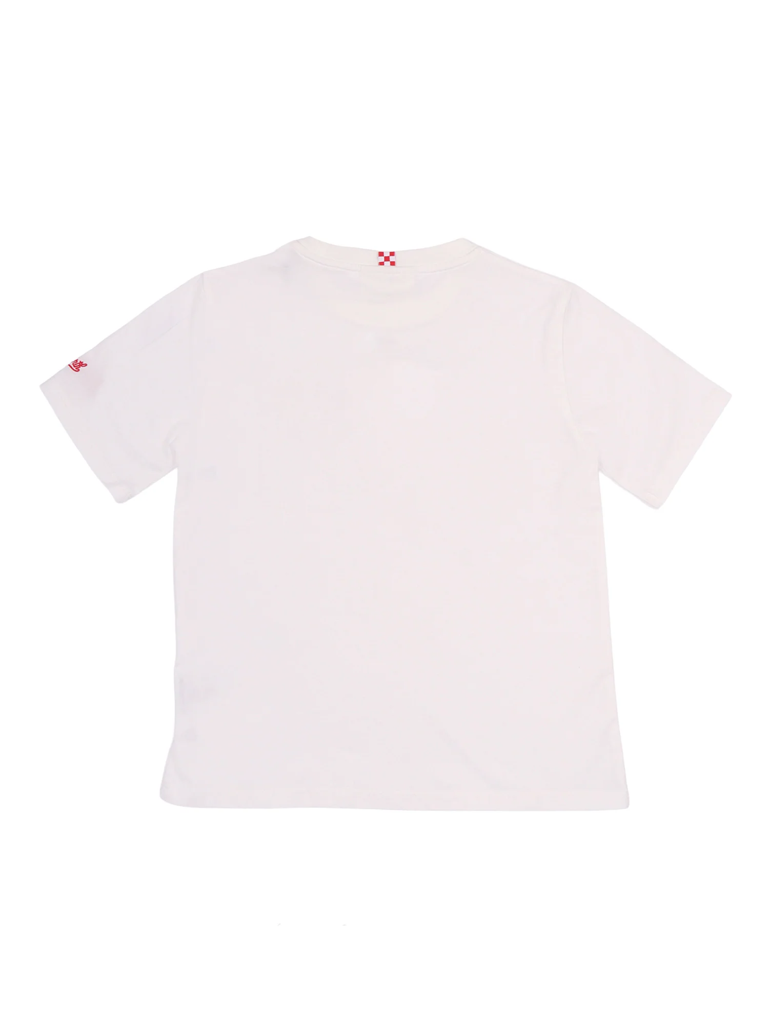 Camiseta de Algodão Manga Curta Branca Mc2 Saint Barth Denver Jr-Bear Racing 01n Emb