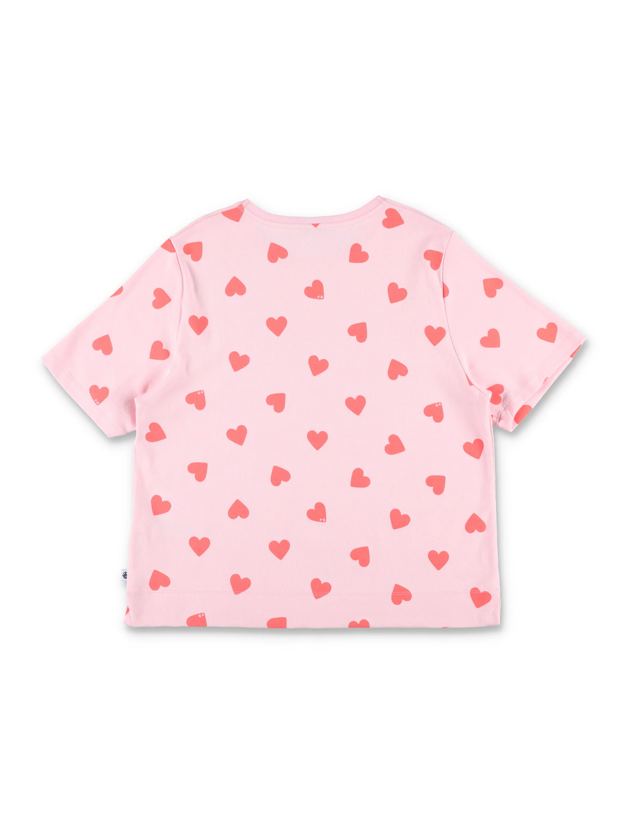 Conjunto de Pijamas de Roupas de Bebê Petit Bateau Coração Rosa de Algodão