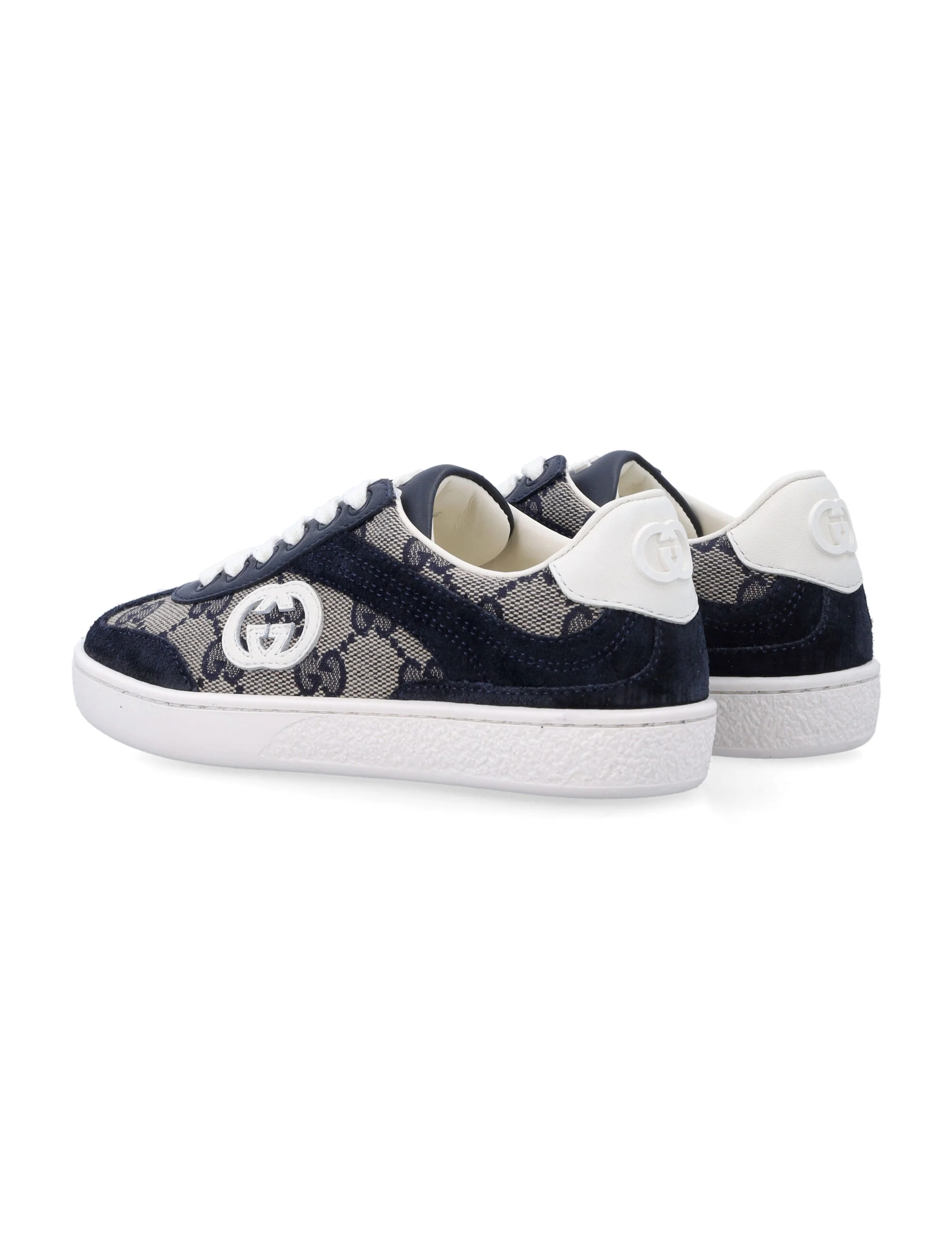 Sapatilhas Gucci Kids GG Blu Calf Skin Sapatilhas Gucci Kids GG Blu Calf Skin